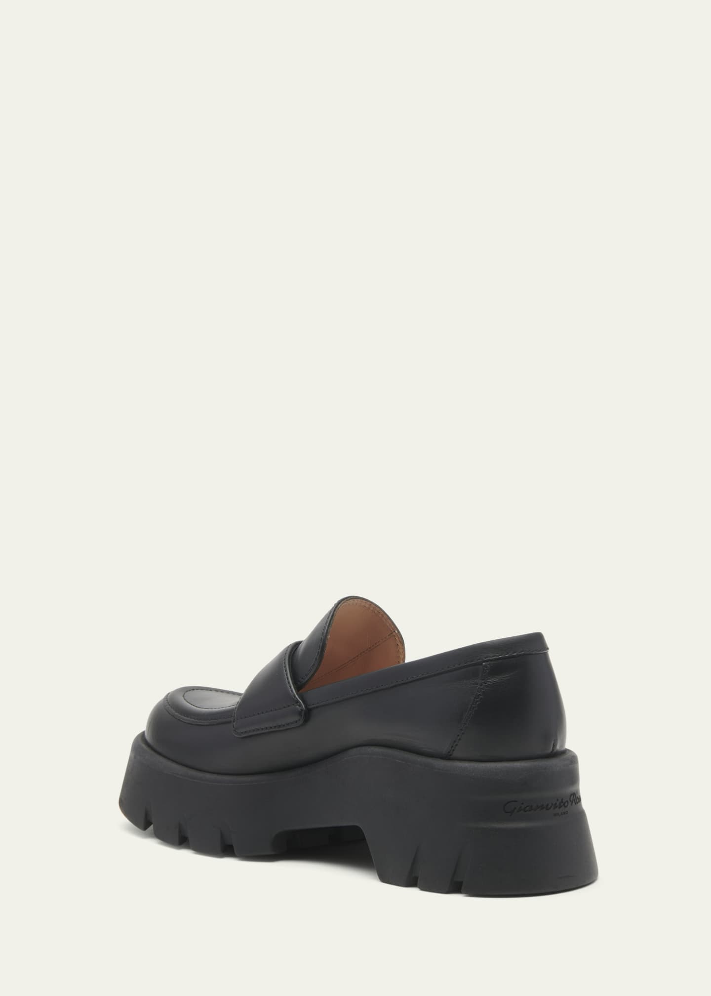 Gianvito Rossi Leather Casual Lug-Sole Loafers Image 4 of 5