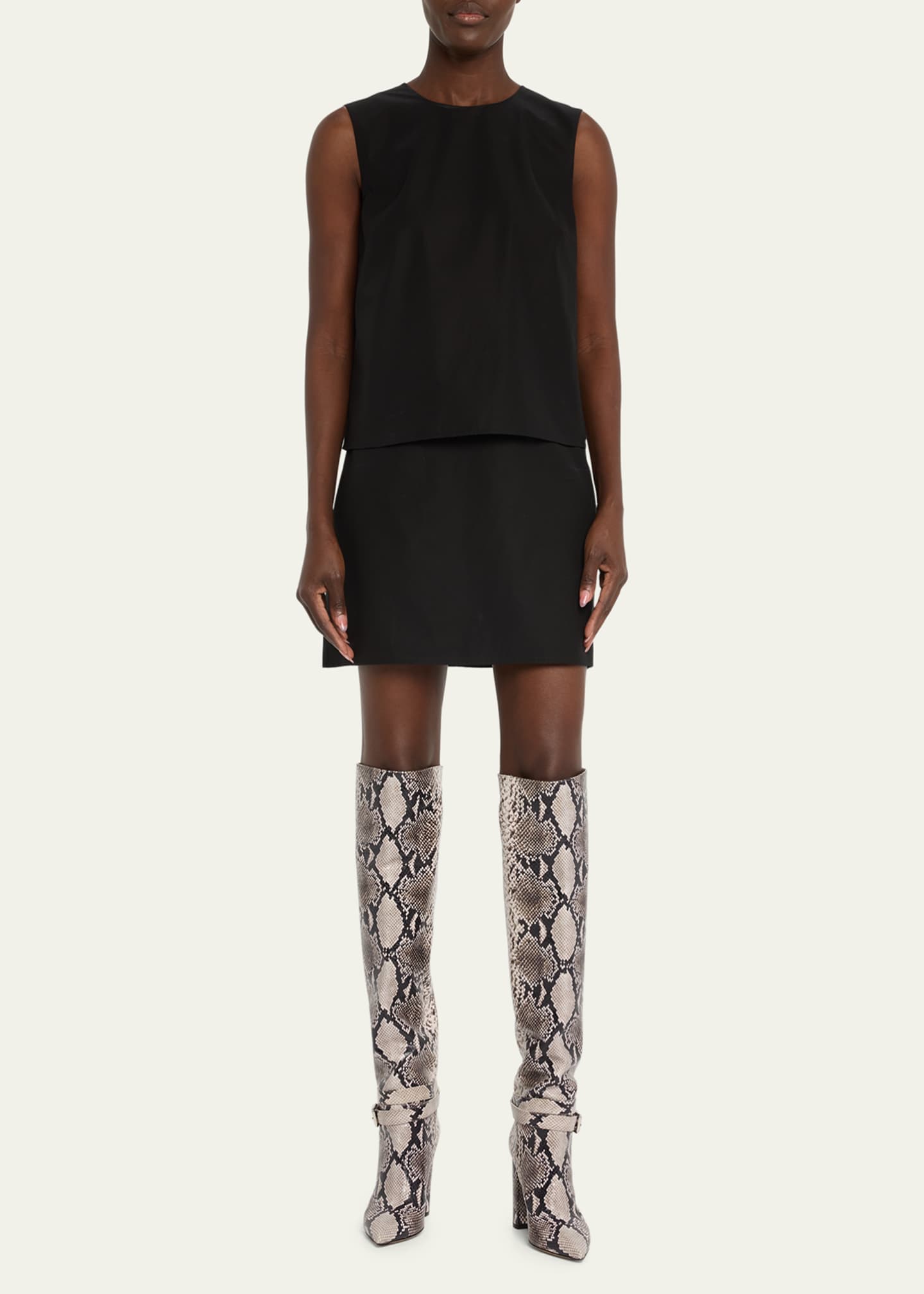 Gianvito Rossi Snake-Embossed Over-The-Knee Boots - Bergdorf Goodman
