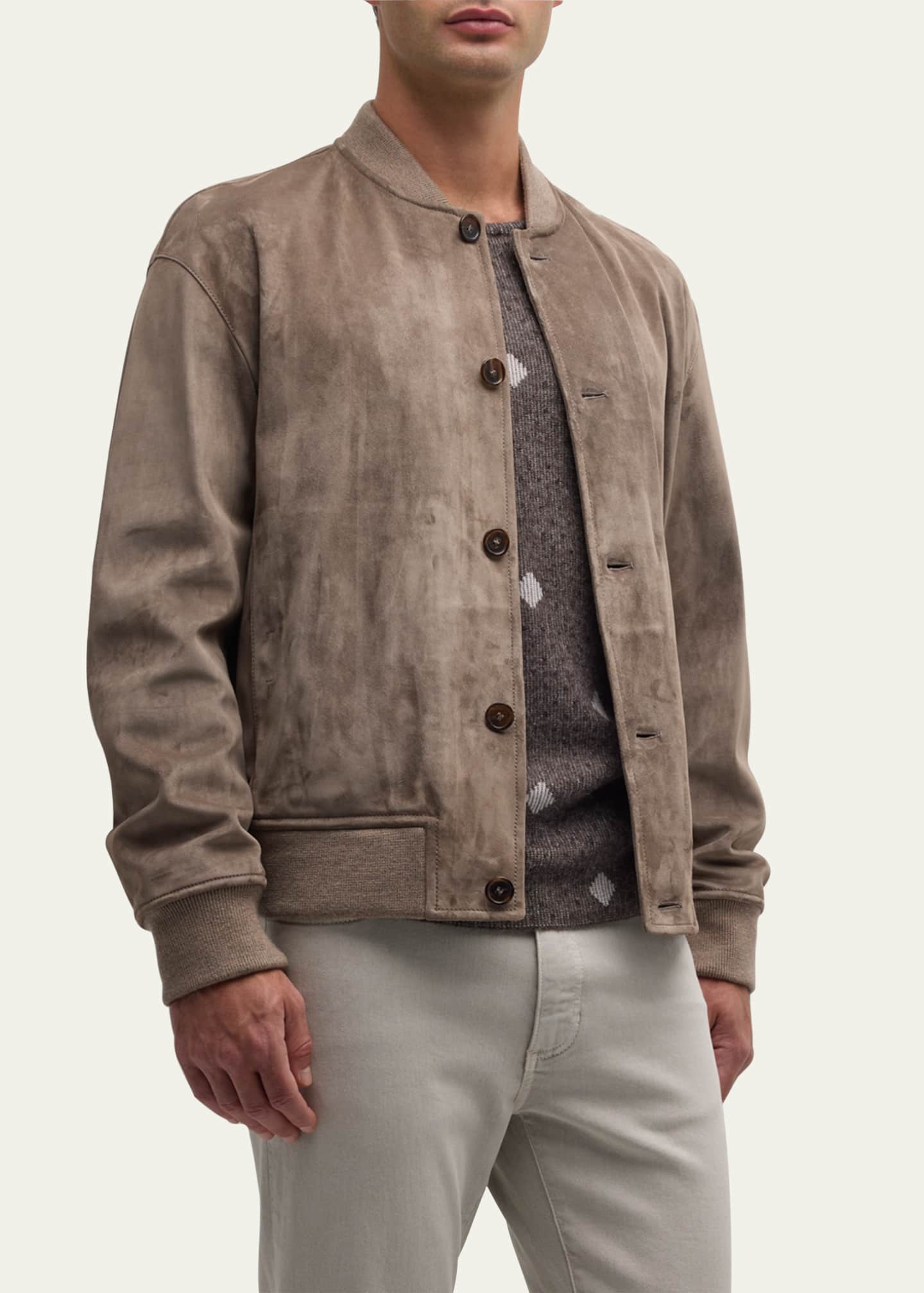 Armani outlet suede jacket