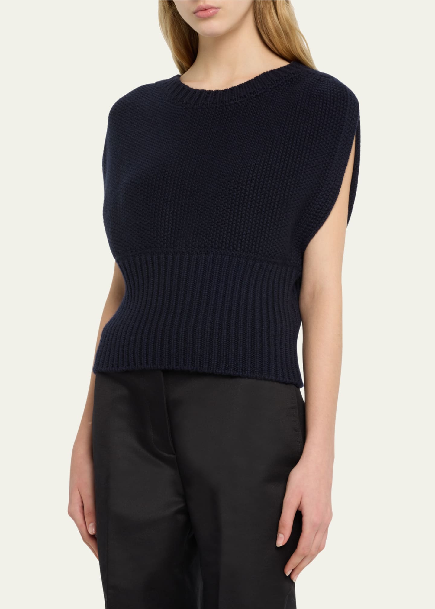 SaSuPhi Cap-Sleeve Cashmere Sweater - Bergdorf Goodman