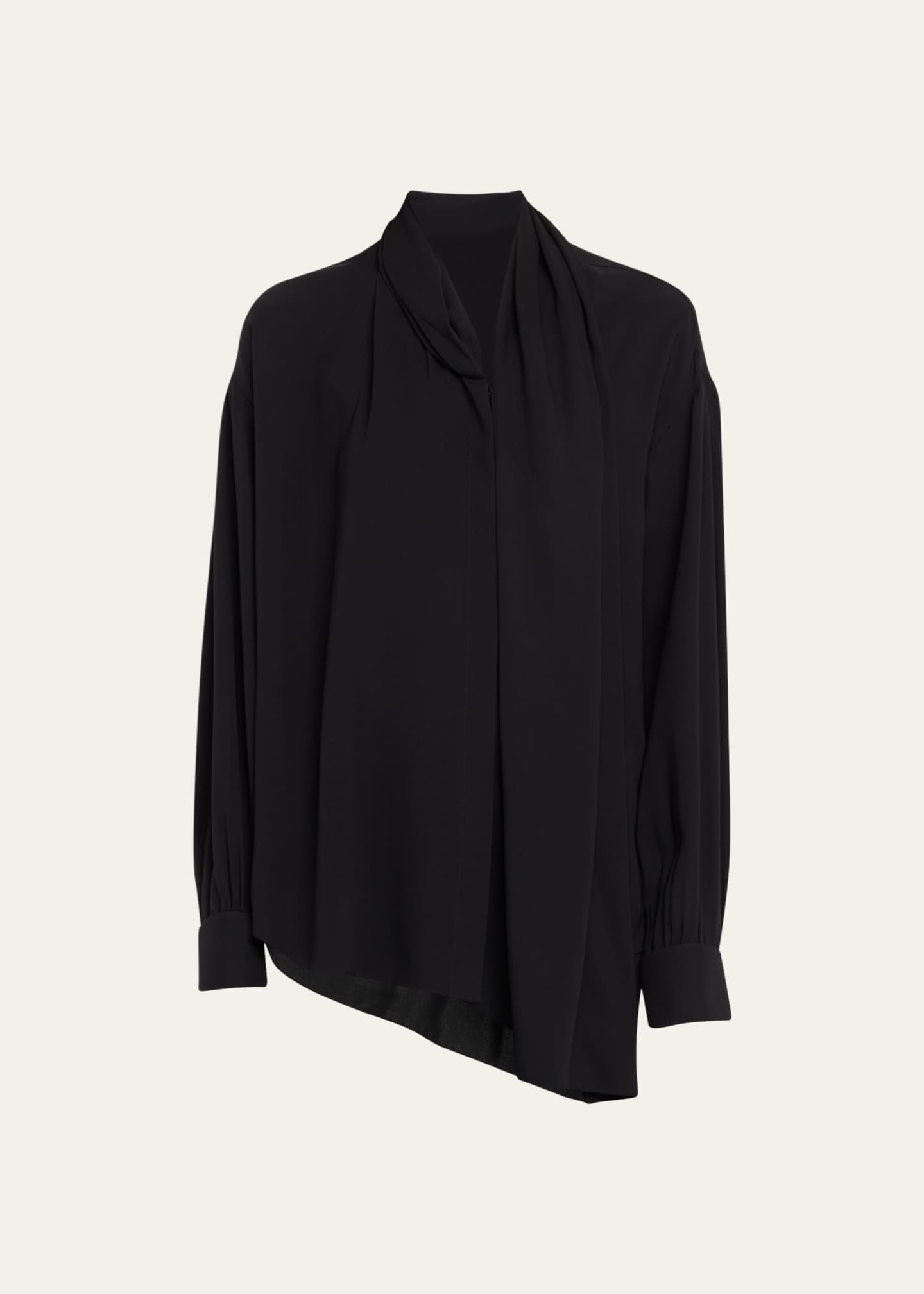 THE ROW Darnelle Silk Blouse with Neck Panel - Bergdorf Goodman