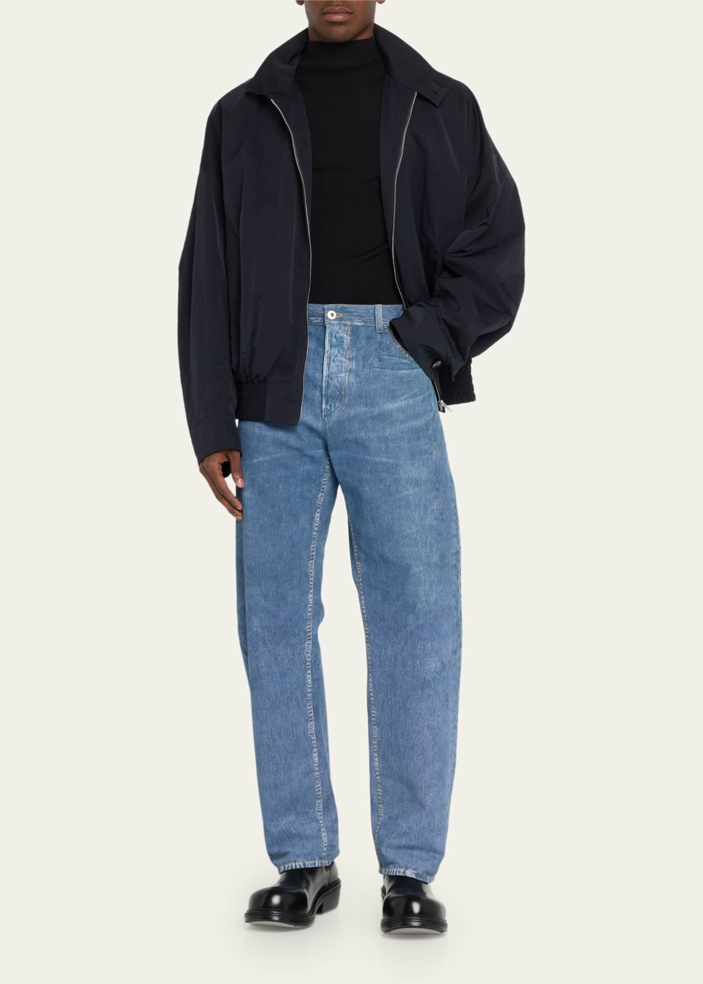 Bottega Veneta Leather-trimmed technical jacket Bottega Veneta