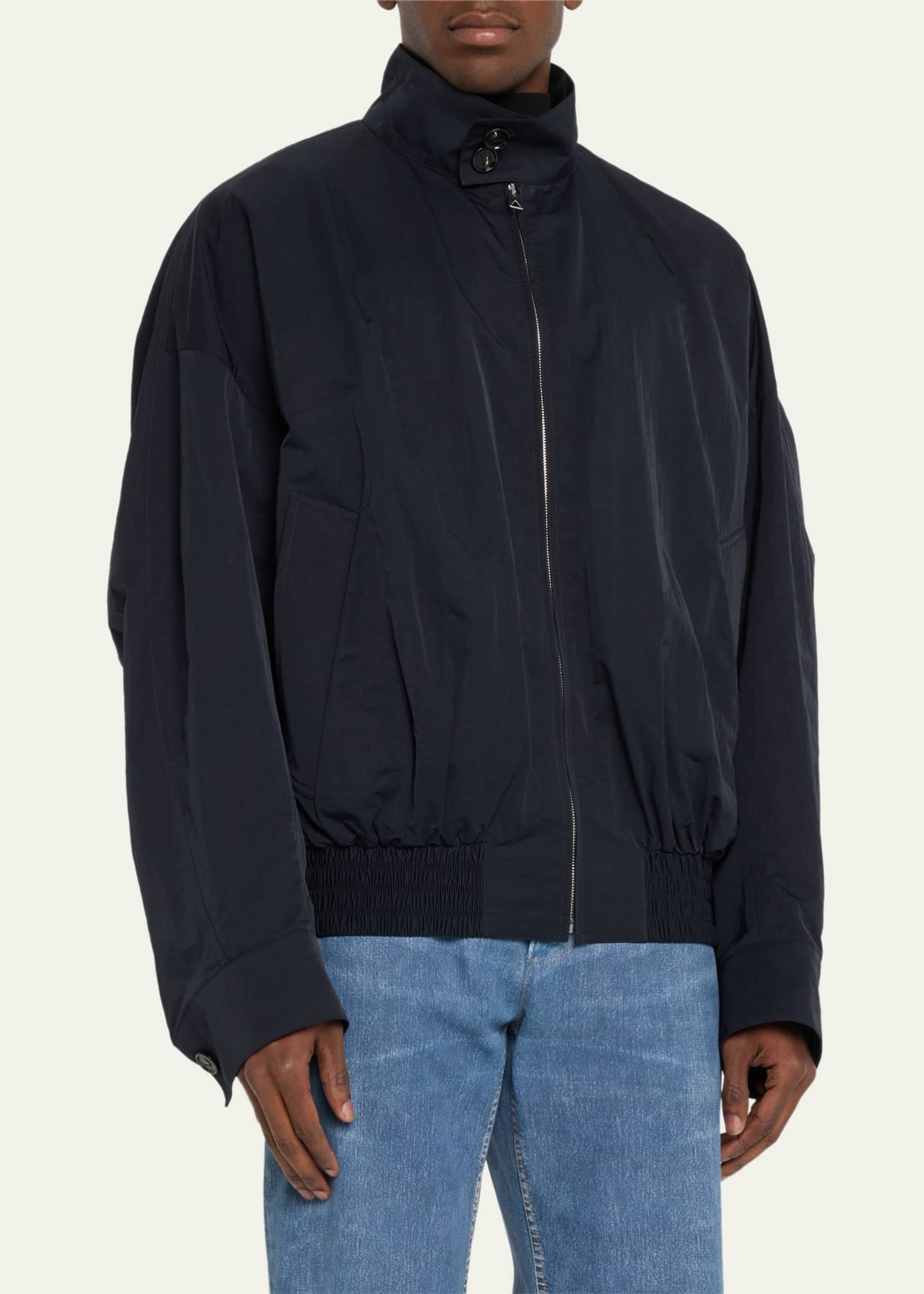NWT $1850 Bottega Veneta Men's Blouson Tech Nylon Black