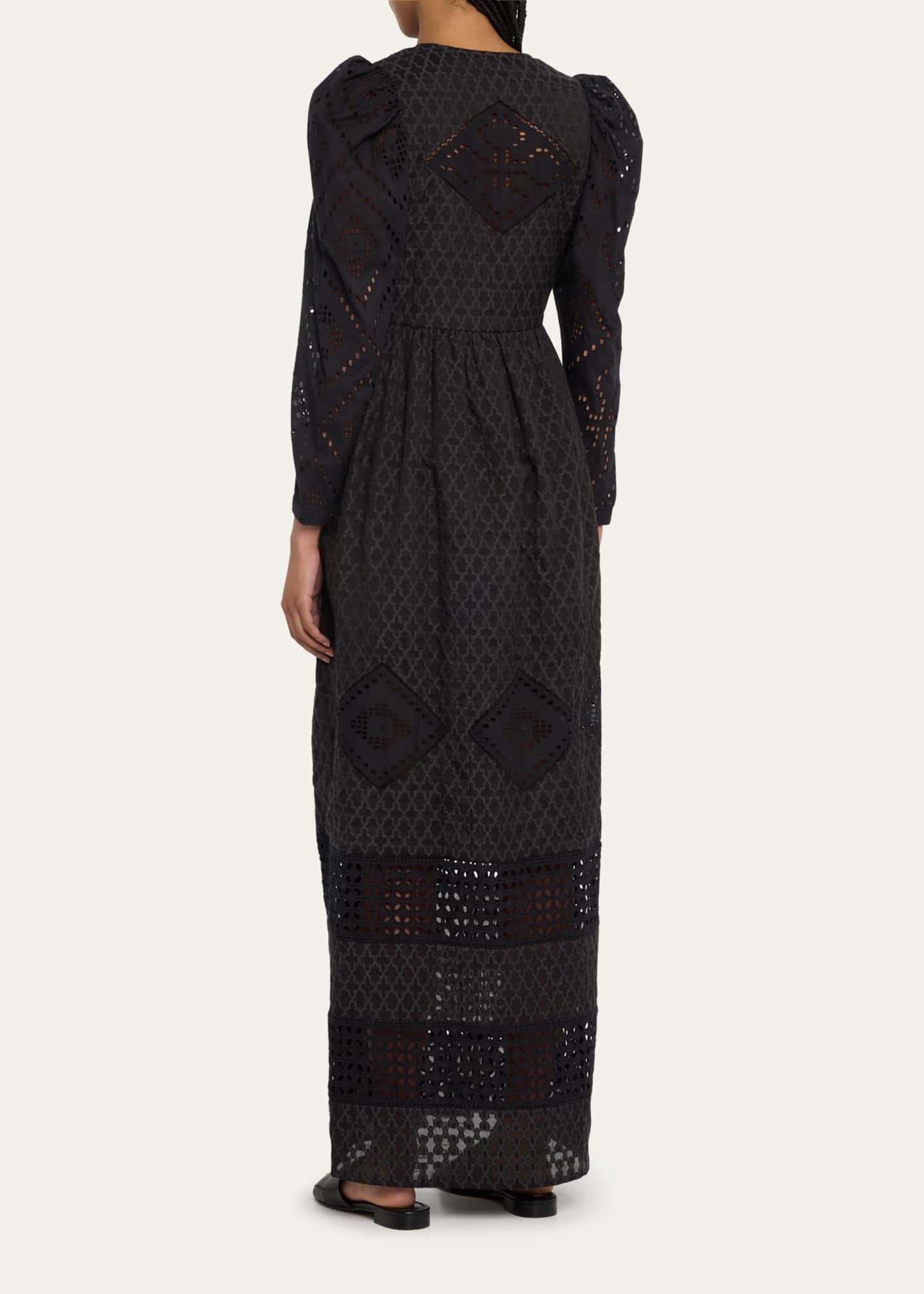 Alix of Bohemia Winifred Black Eyelet Maxi Dress Bergdorf Goodman
