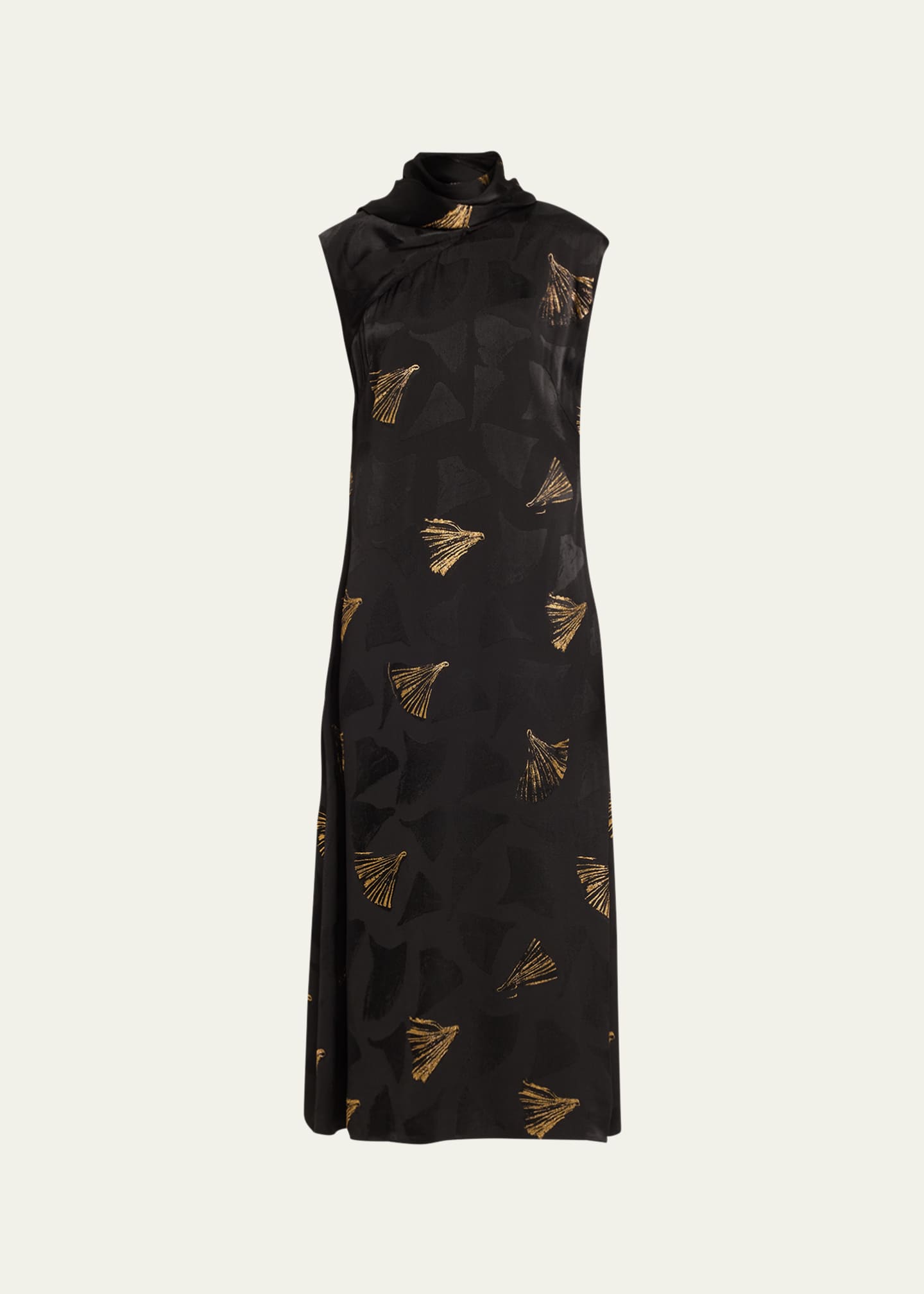 Lafayette 148 New York Printed Scarf-Neck Dress