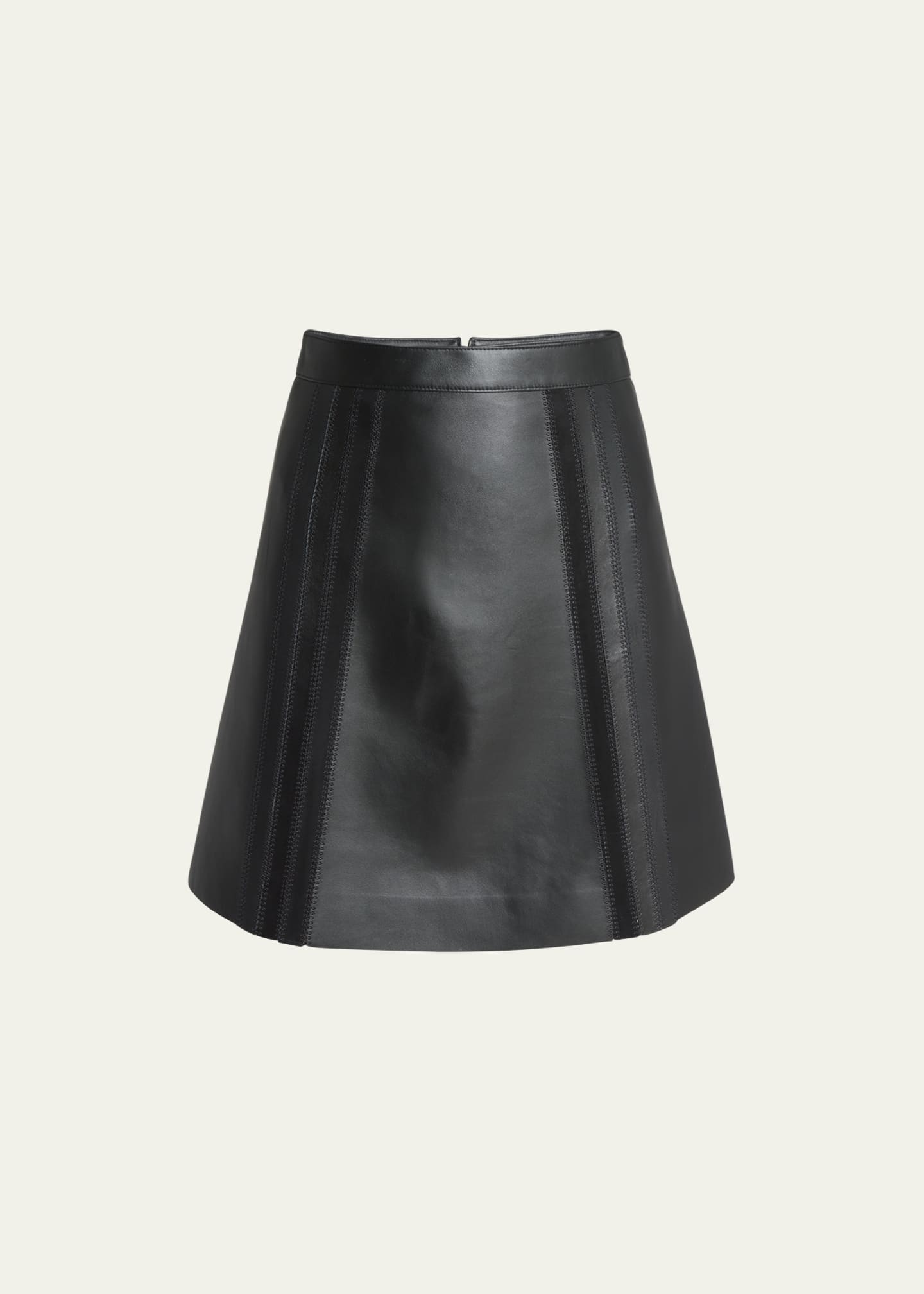 Embroidered leather online mini skirt