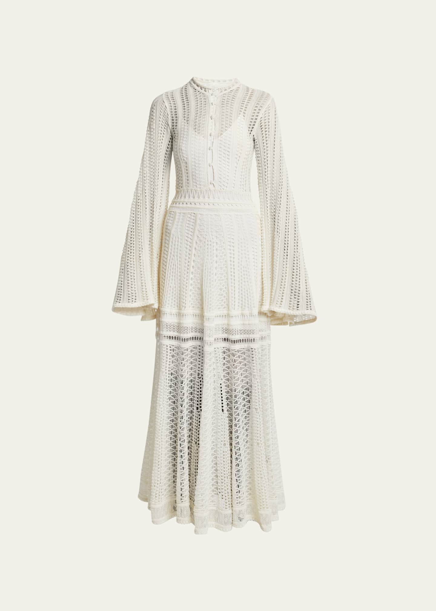 Chloe Cashmere Blend Lace Knit Maxi Dress - Bergdorf Goodman