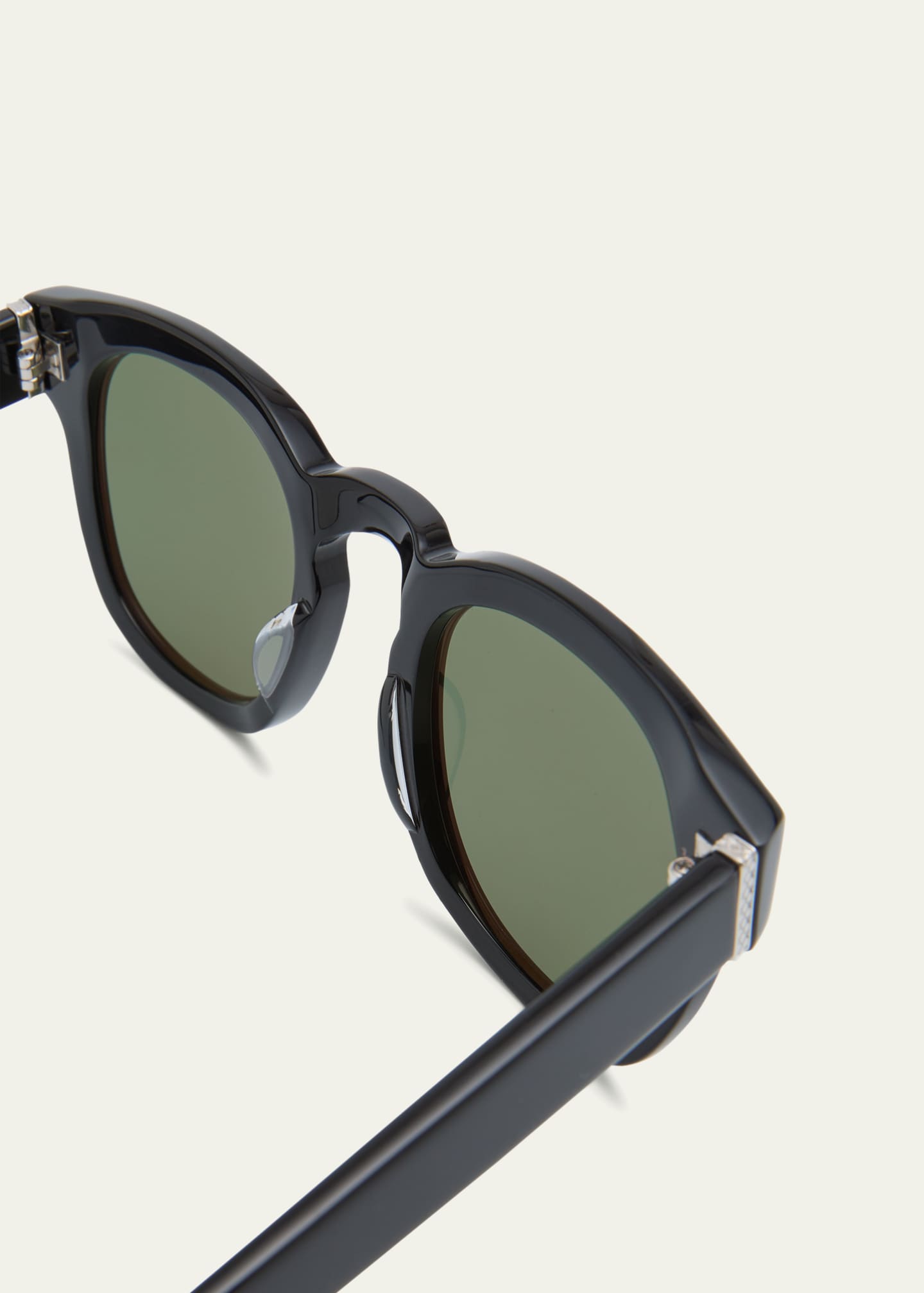 Barton Perreira Men's Demarco Keyhole-Bridge Acetate Rectangle Sunglasses Image 4 of 5