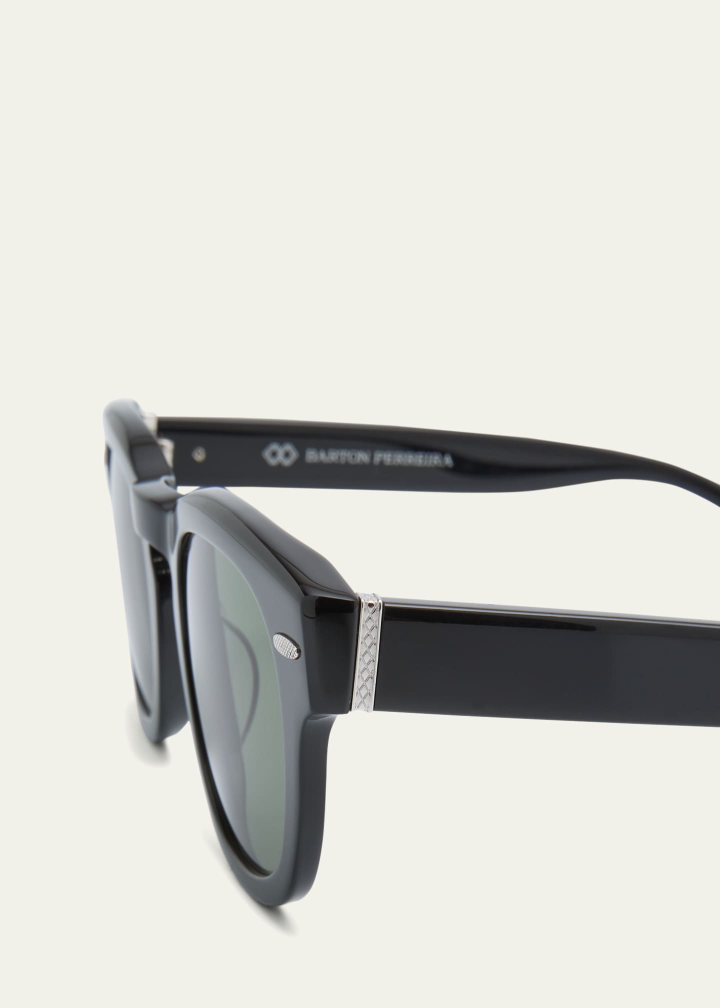 Barton Perreira Men's Demarco Keyhole-Bridge Acetate Rectangle Sunglasses Image 5 of 5