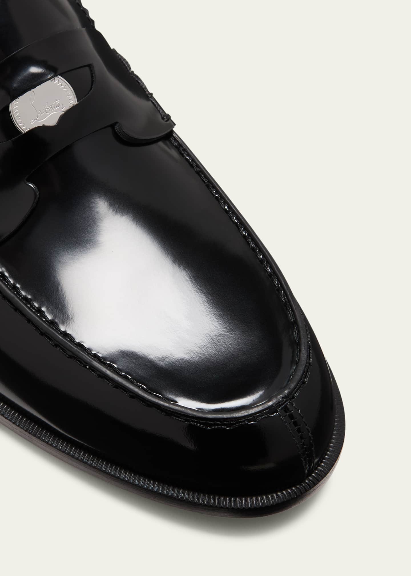 Christian Louboutin Men's Patent Leather Penny Loafers Image 5 of 5