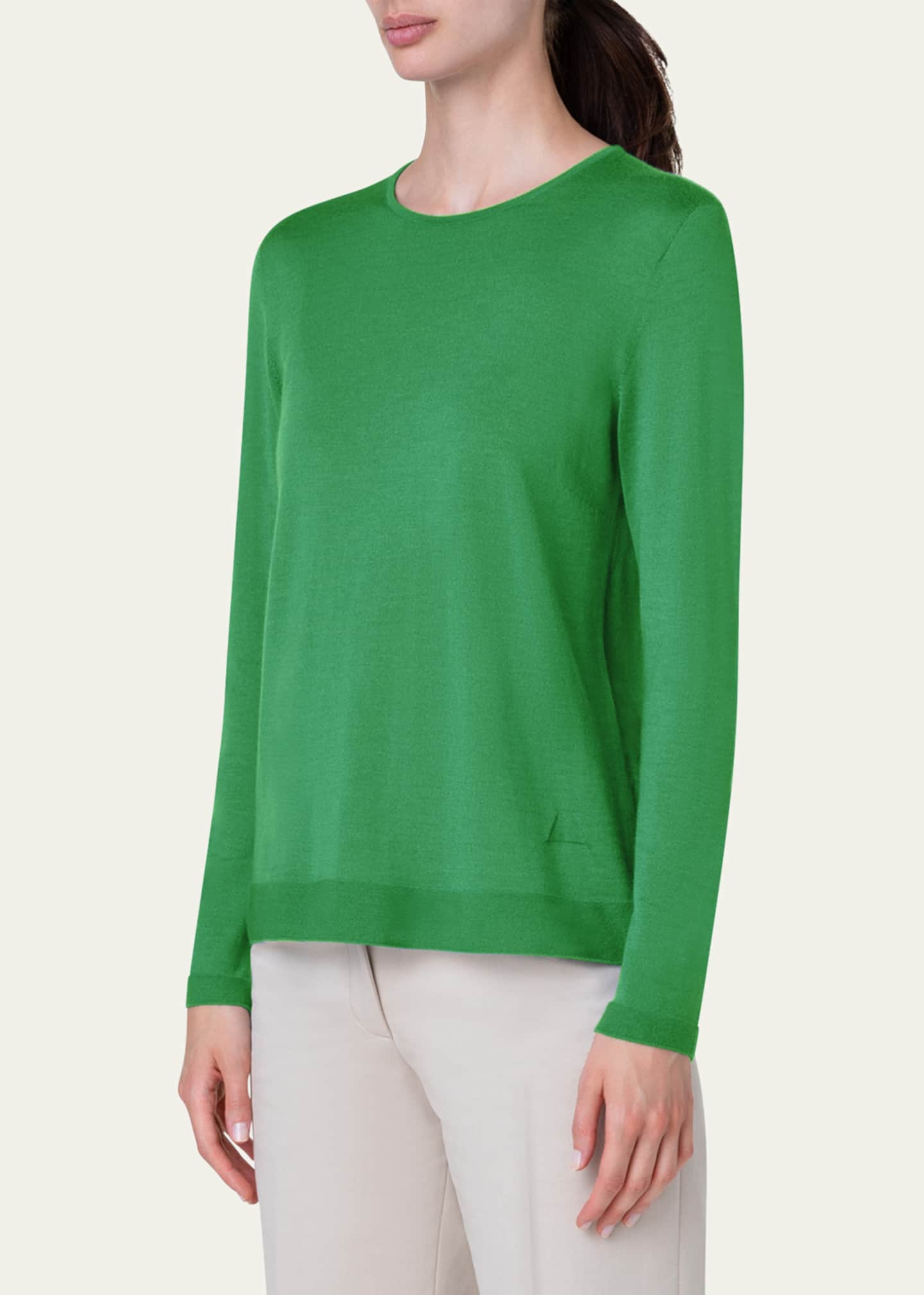 Akris Cashmere Silk Fine Gauge Knit Pullover Bergdorf Goodman