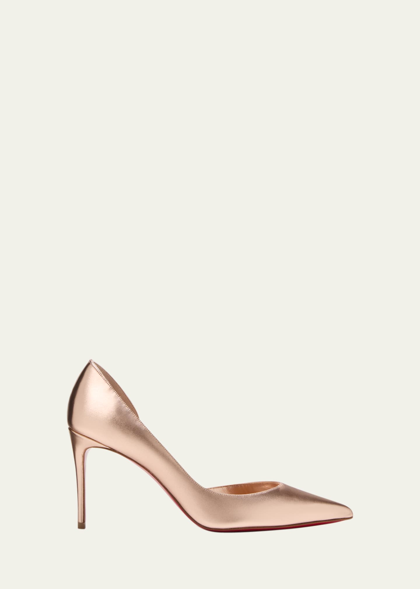 Christian Louboutin Iriza Metallic Half d Orsay Red Sole Pumps