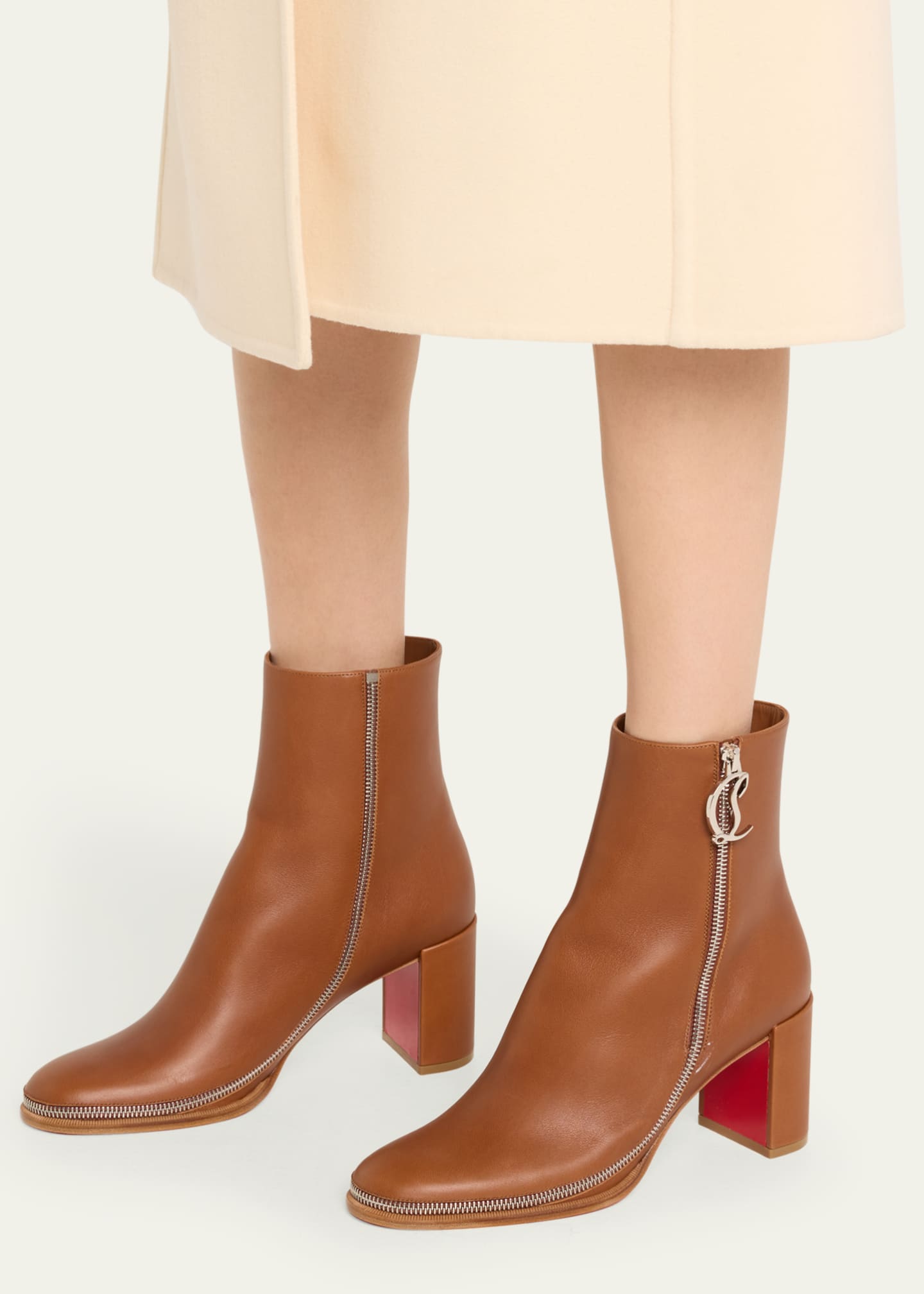 Red leather boots sales ankle