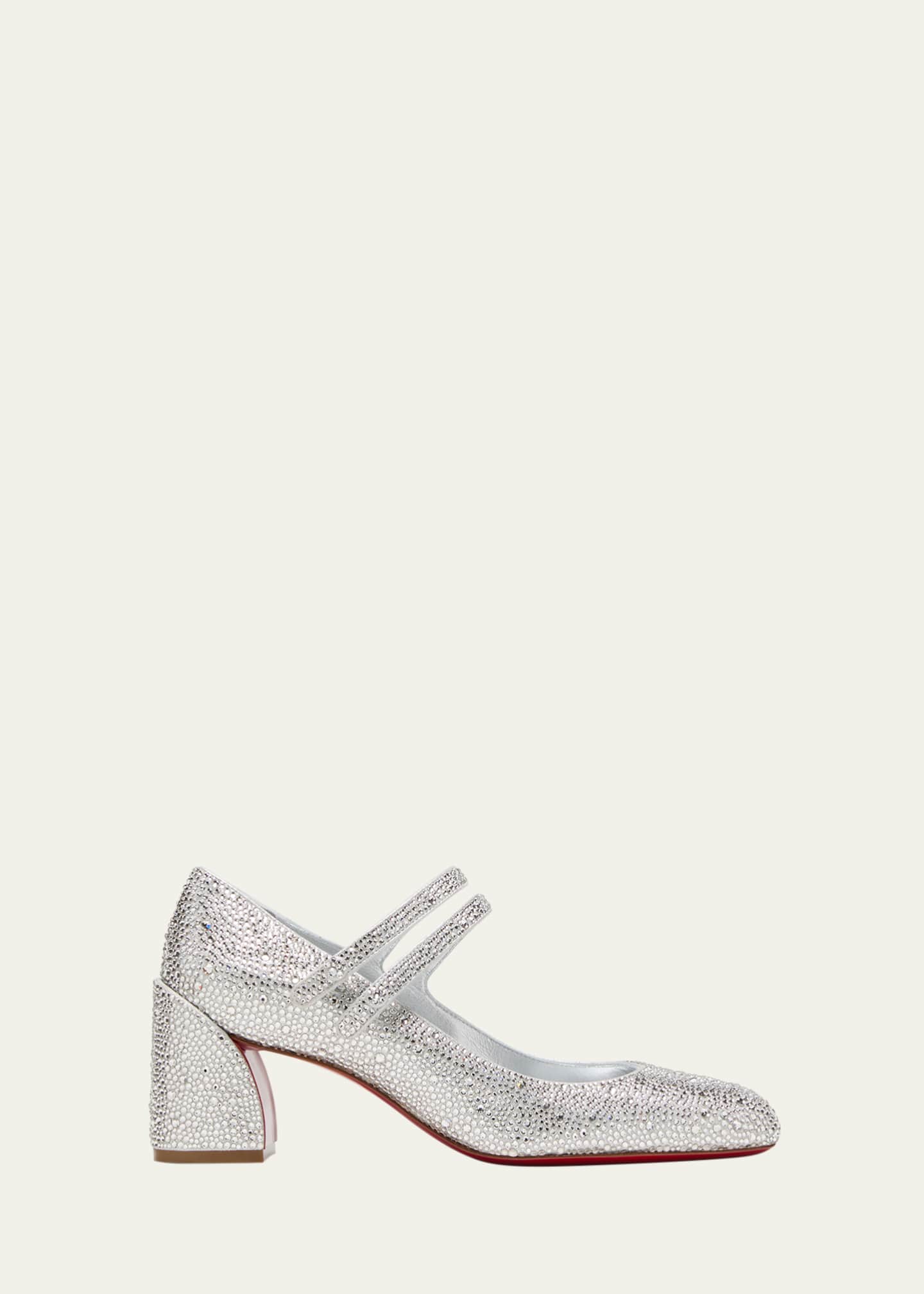 Christian Louboutin Miss Jane Crystal Red Sole Double-Buckle Pumps