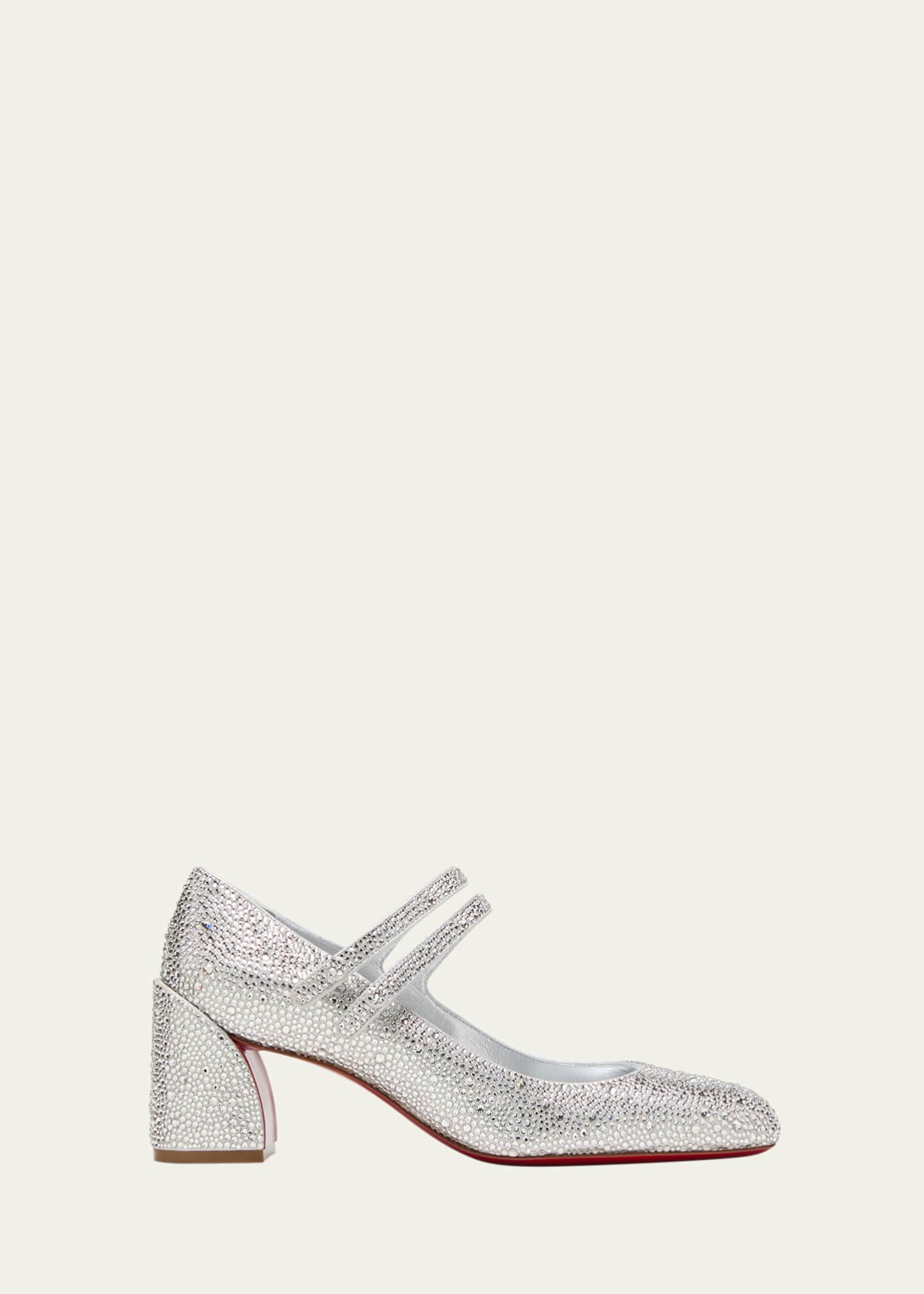 Christian Louboutin Miss Jane Crystal Red Sole Double Buckle Pumps