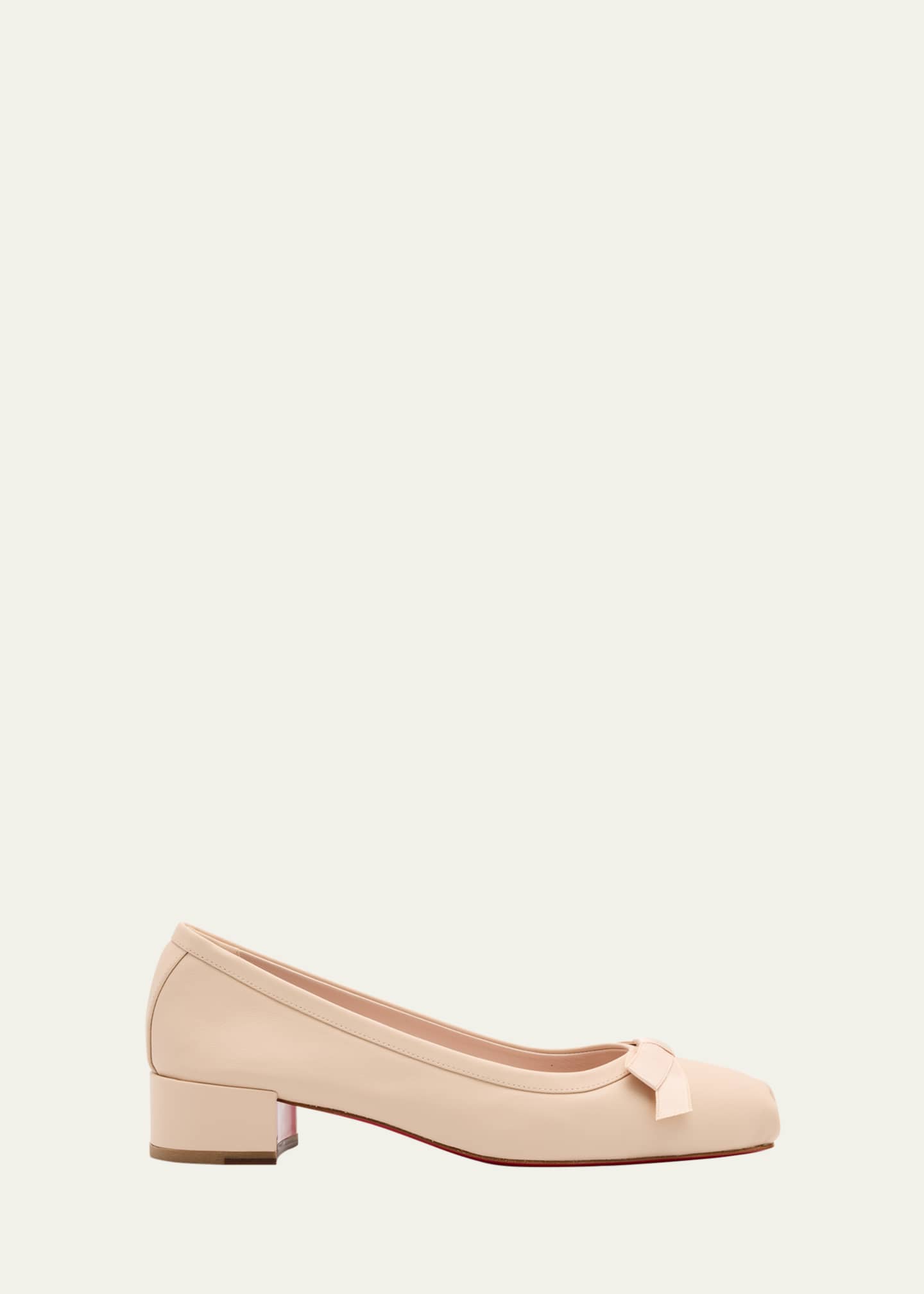 Christian Louboutin Mamaflirt Leather Red Sole Ballerina Pumps Image 1 of 6