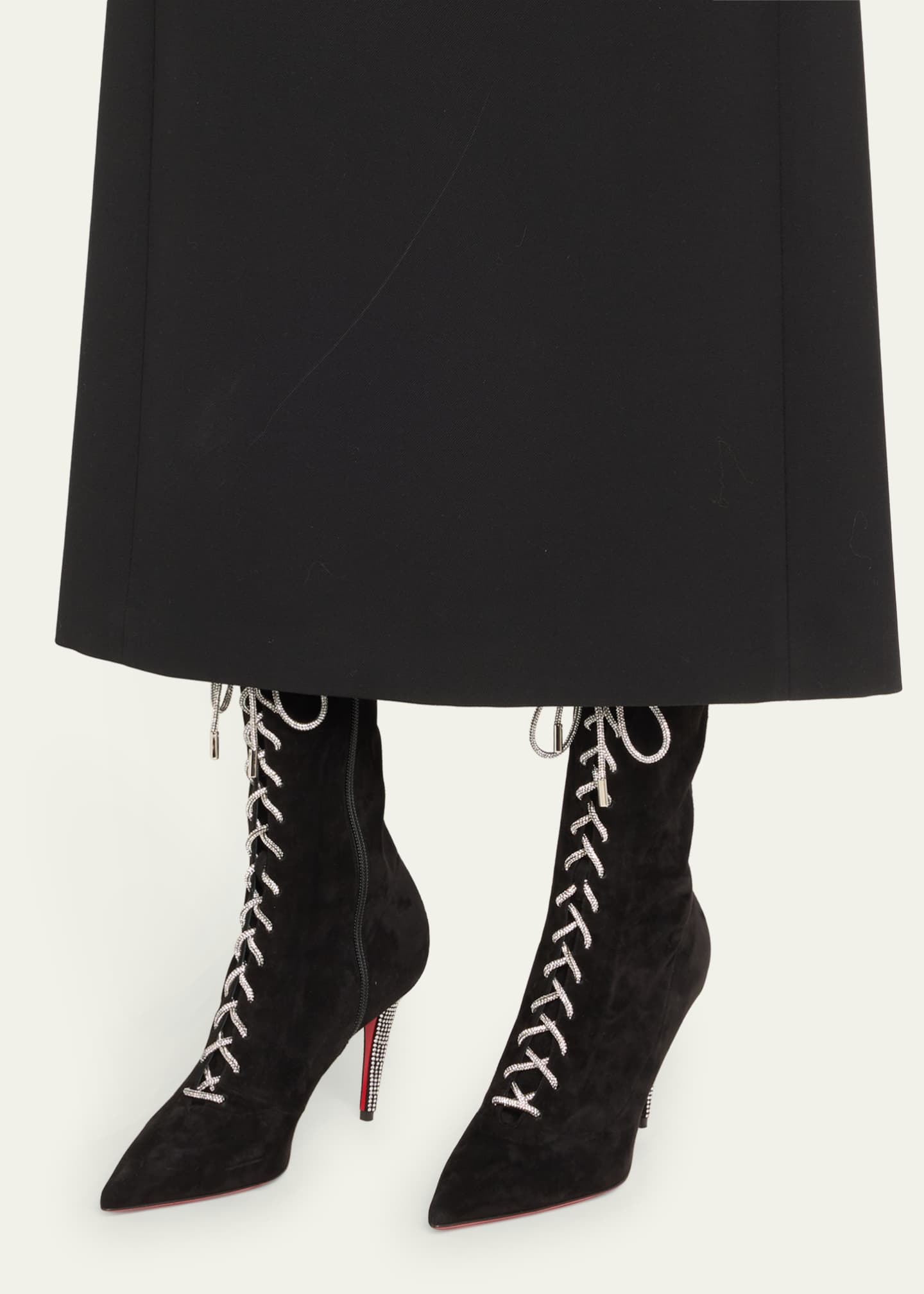 Red bottom best sale lace boots
