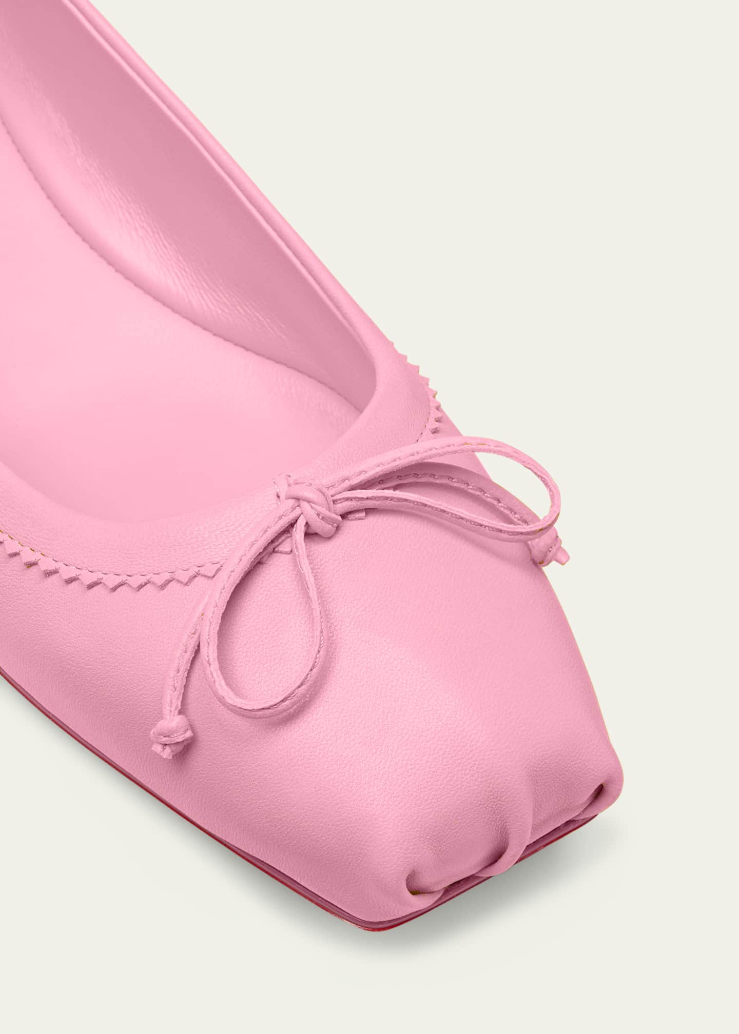 Christian Louboutin Mamadrague Napa Bow Red Sole Ballerina Flats Bergdorf Goodman