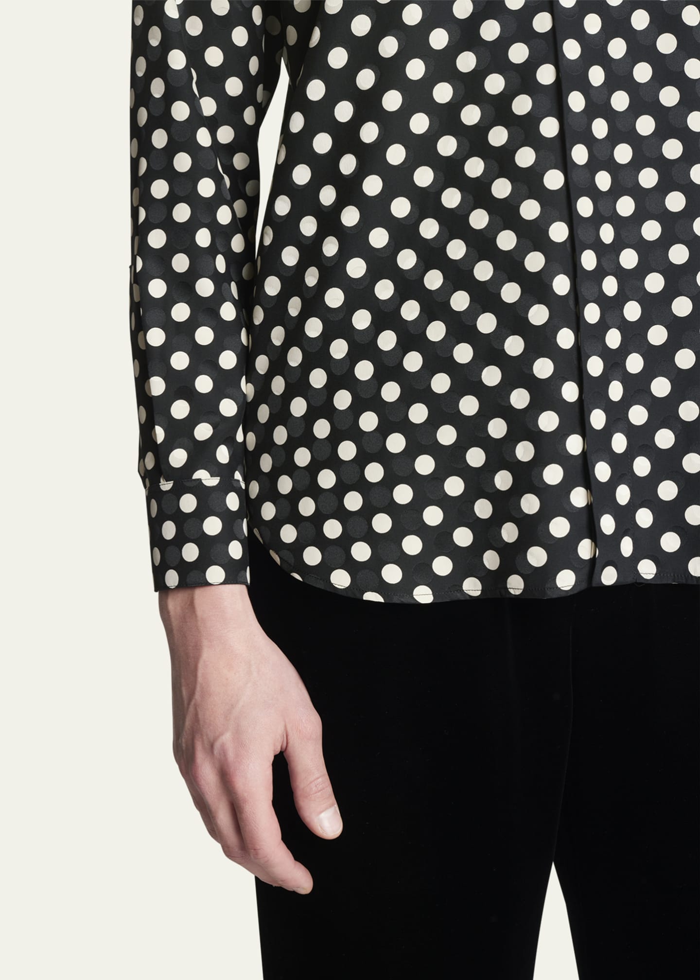 Saint Laurent Blue Polka Dot Shirt for Men