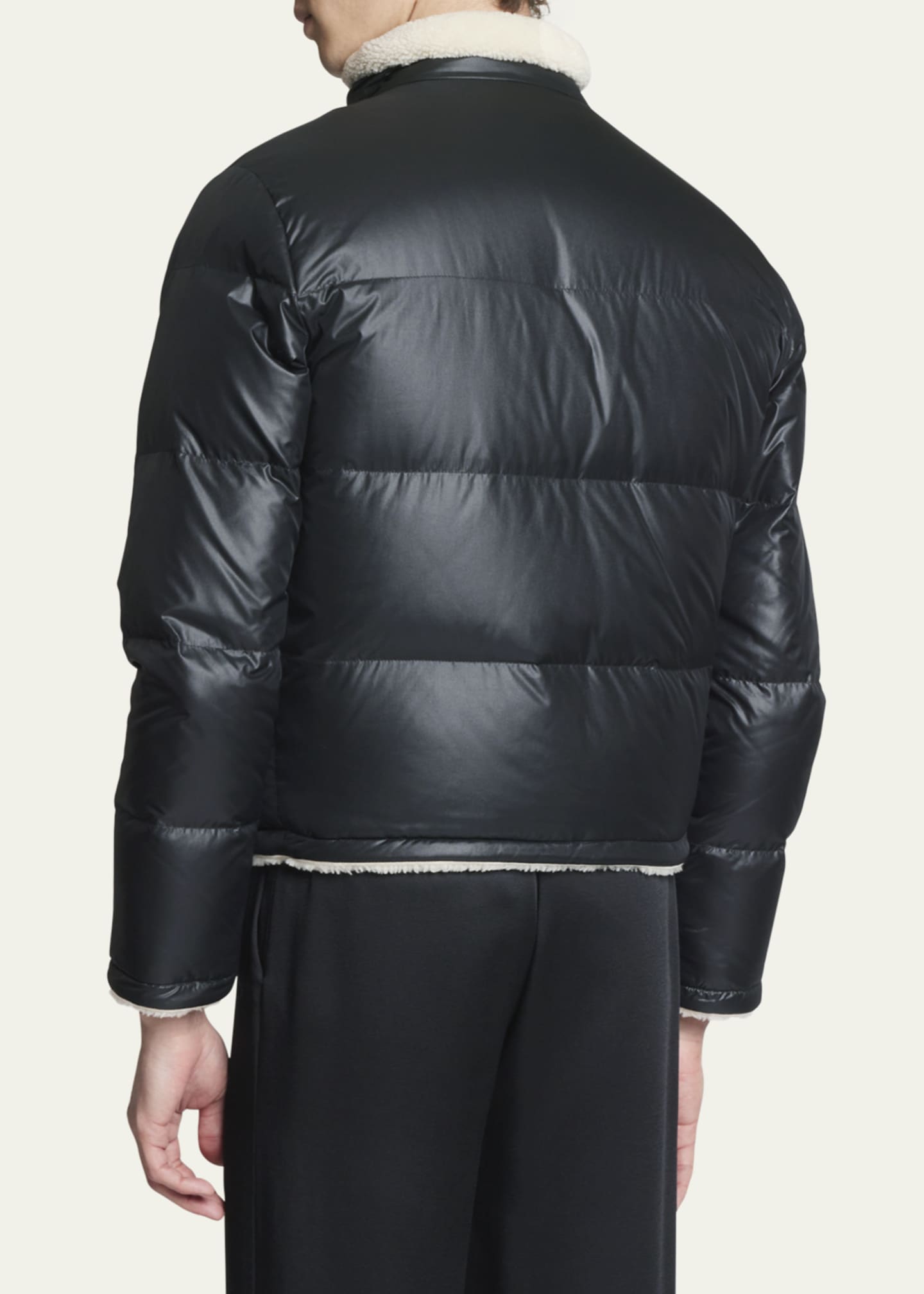 Saint Laurent Men's Faux Shearling Puffer Jacket - Bergdorf Goodman