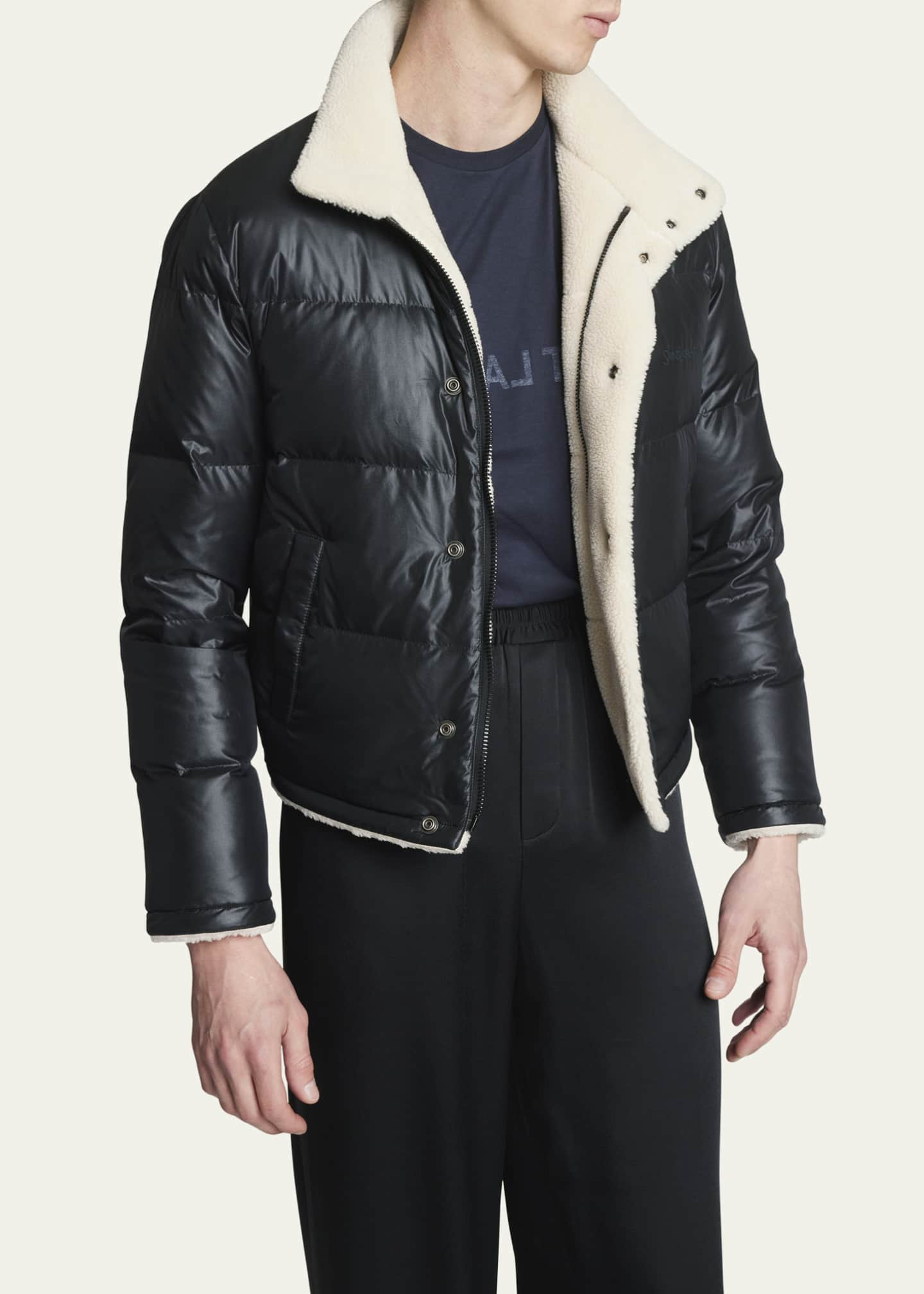 Faux Shearling Puffer Jacket