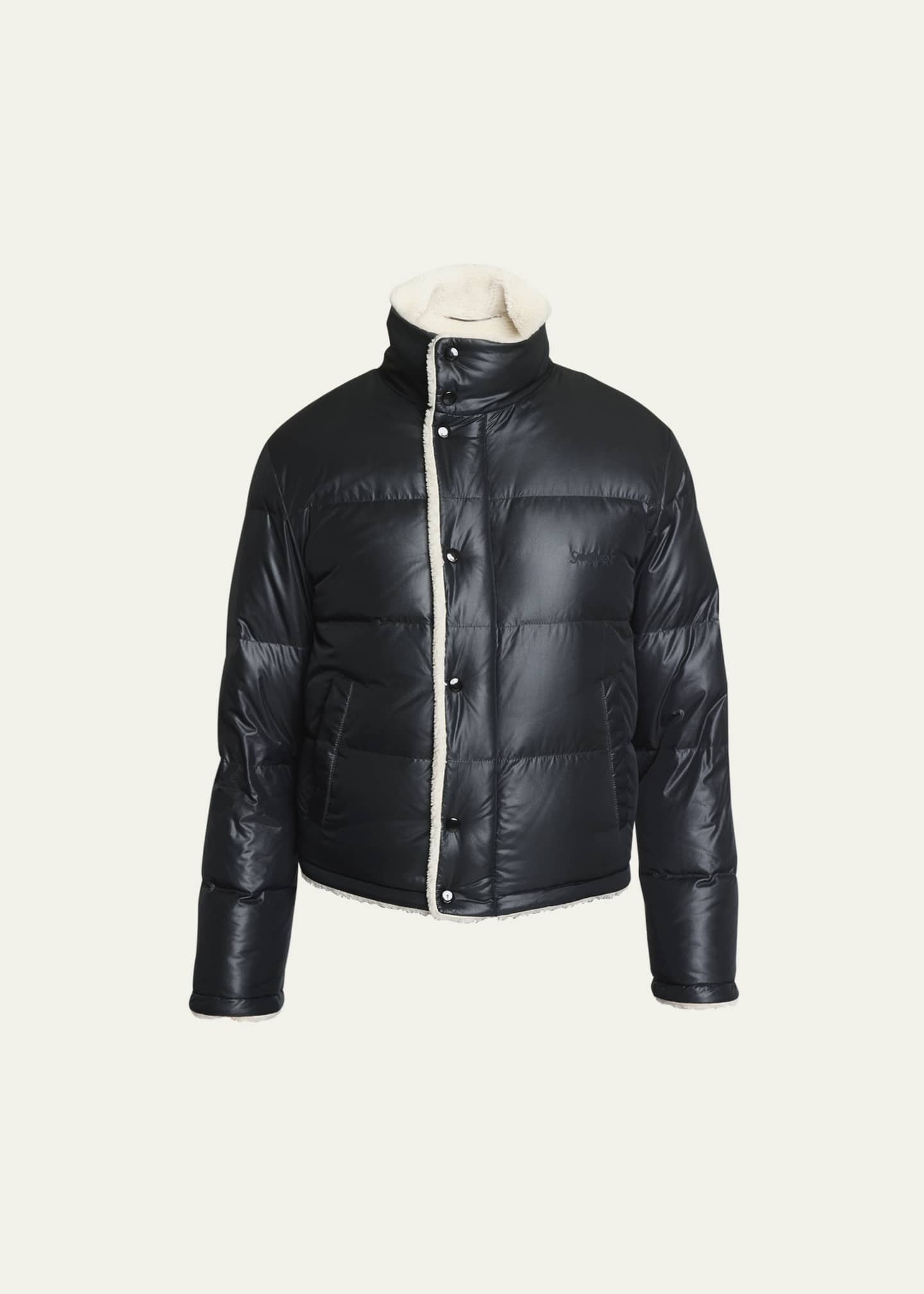 Saint Laurent Men s Faux Shearling Puffer Jacket
