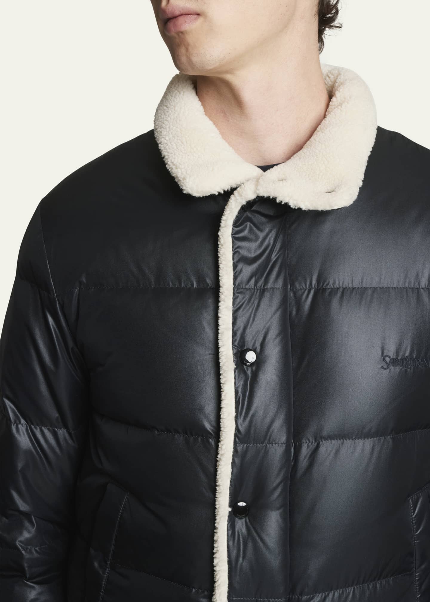 Faux Shearling Puffer Jacket