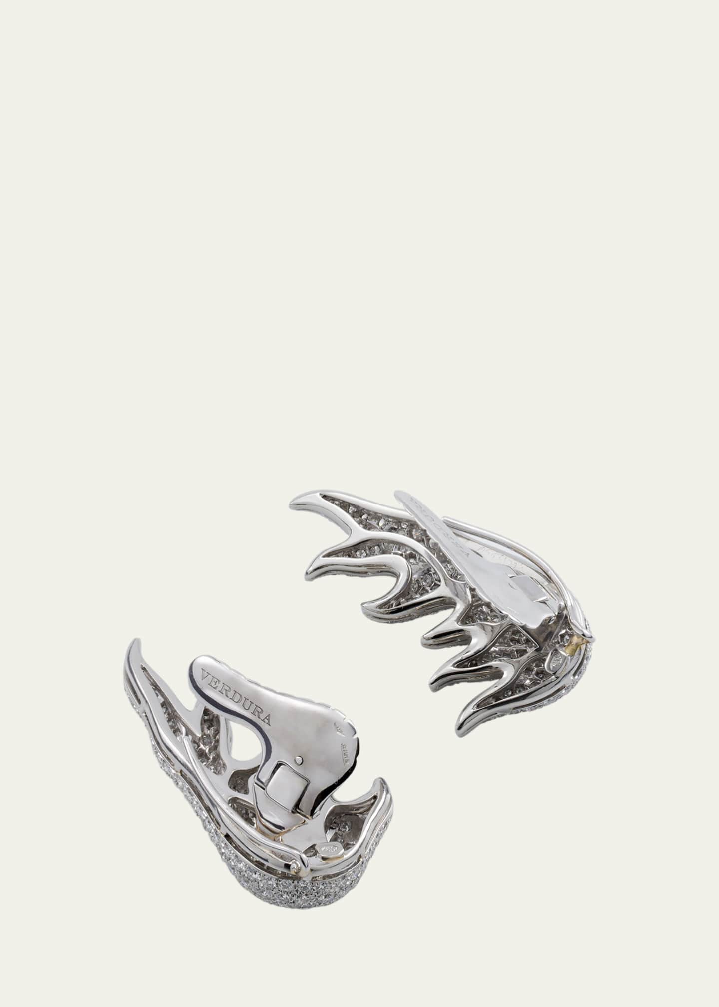 Verdura Platinum and Diamond Sea Foam Earclips Image 4 of 4