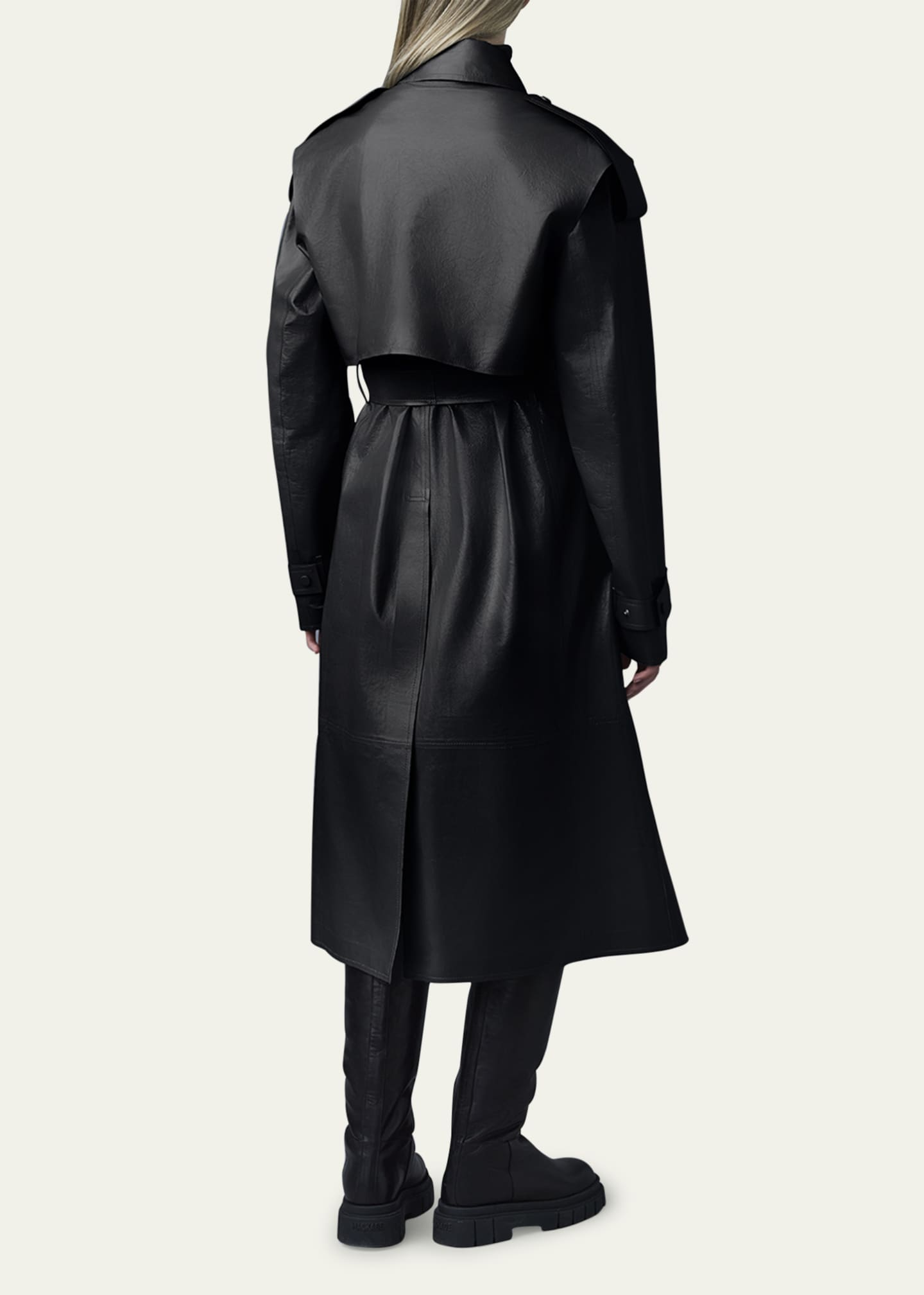 Mackage Adriana Belted Leather Trench Coat - Bergdorf Goodman