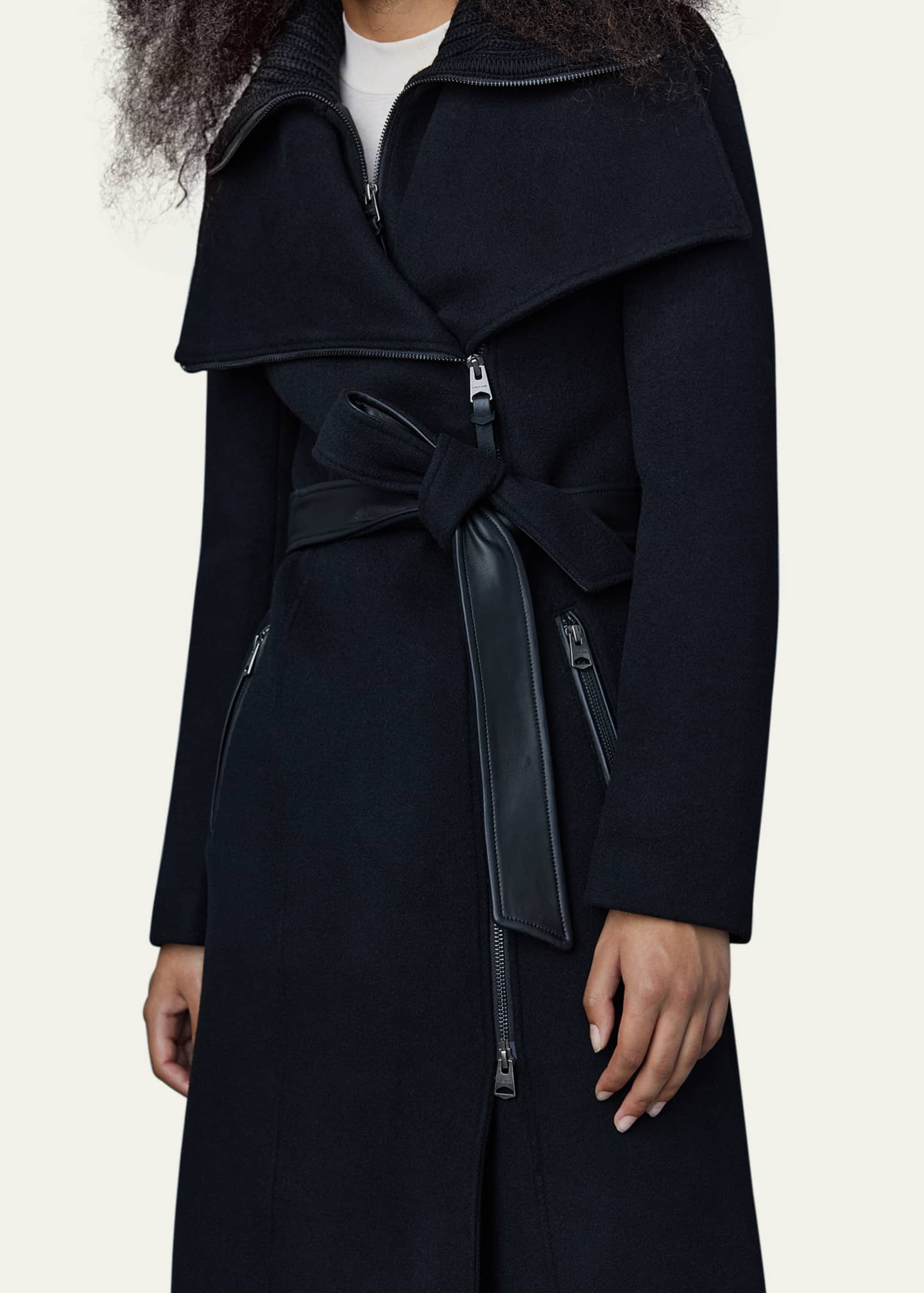 Mackage nori belted wide lapel coat sales