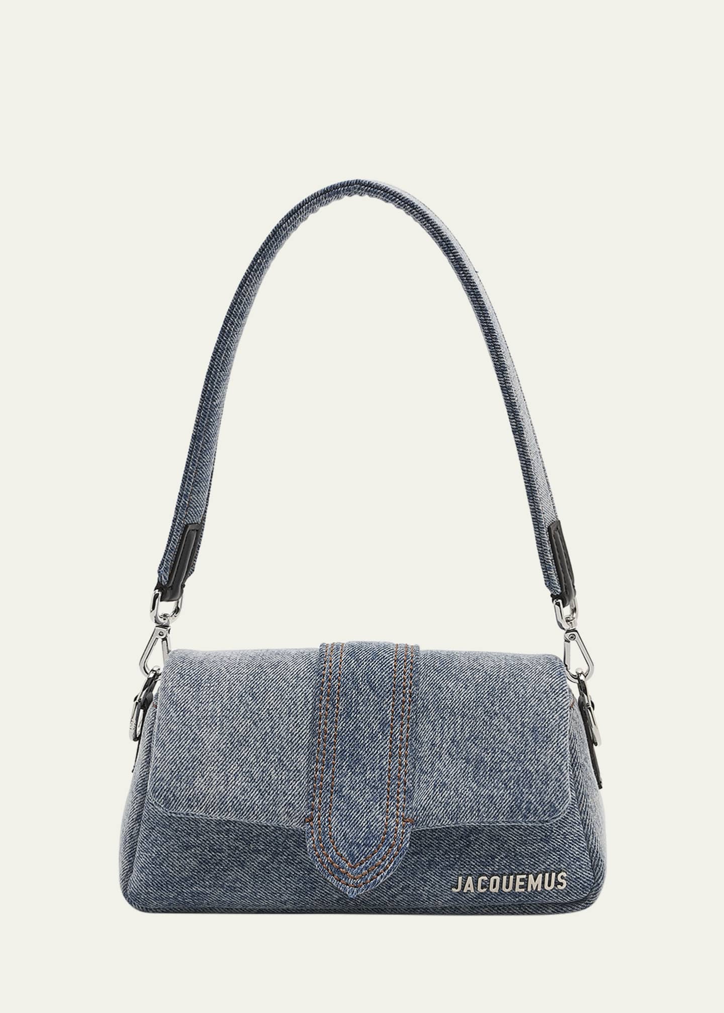 Casual denim clutch bag, Evening clutch of shabby jeans with additional  strap