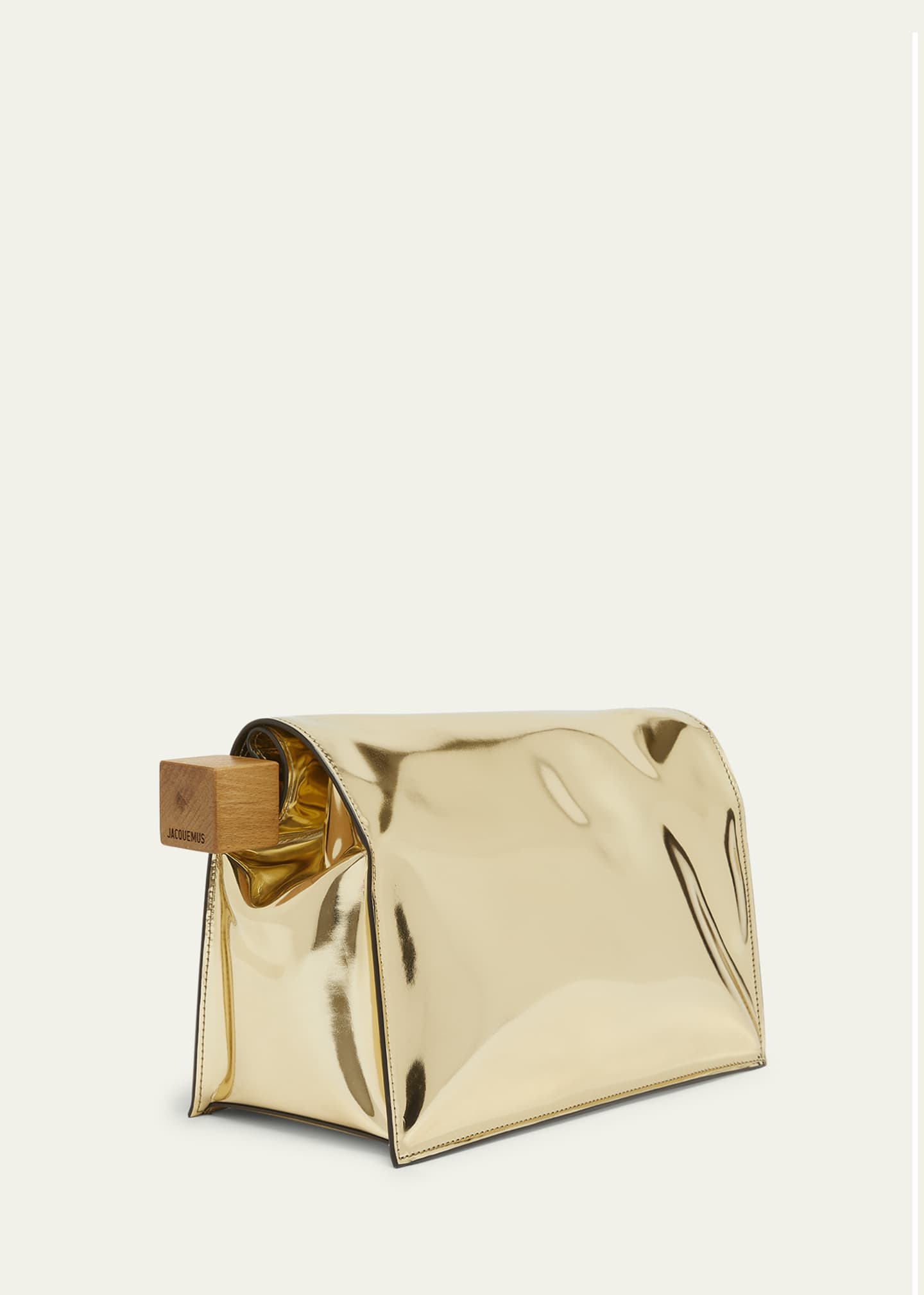 Jacquemus La Pochette Rond Metallic Clutch Bag Image 3 of 5
