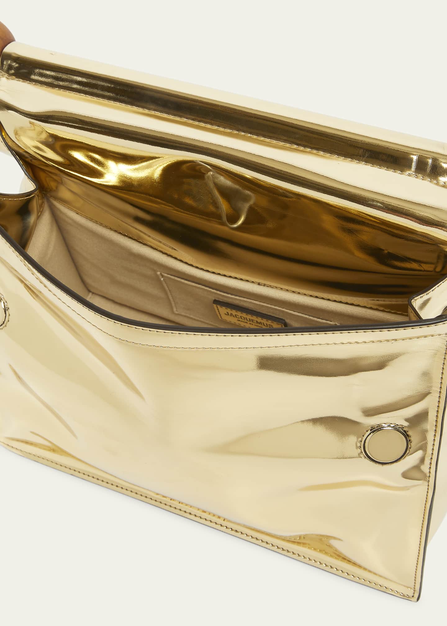 Jacquemus La Pochette Rond Metallic Clutch Bag Image 4 of 5