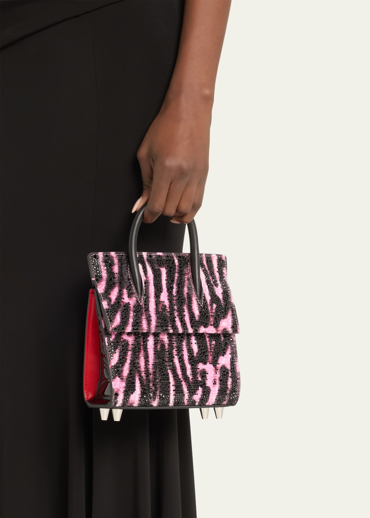 Christian Louboutin Paloma Mini Quagga Strass Top-Handle Bag