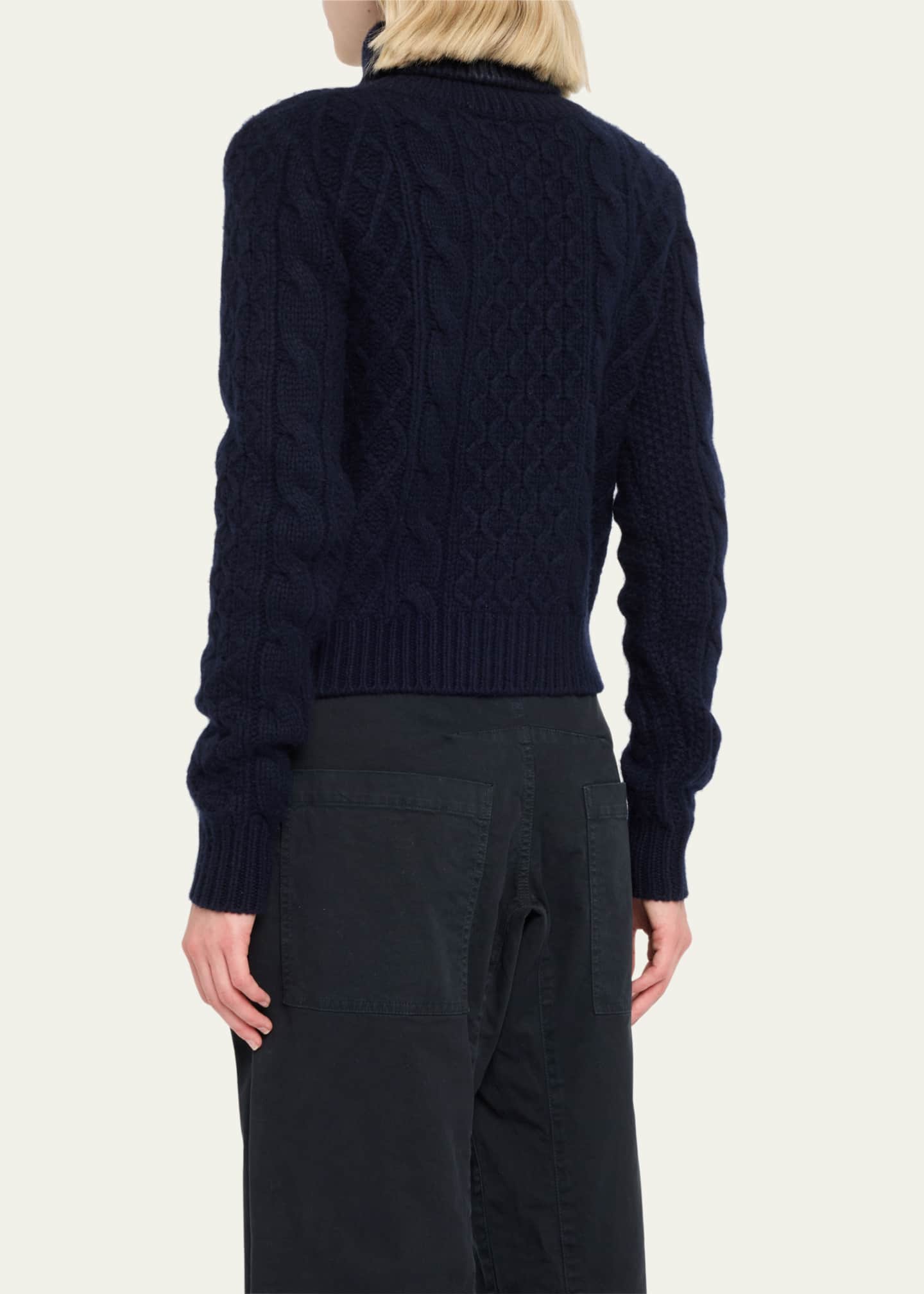 Nili Lotan Andrina Cable Cashmere Wool Turtleneck Sweater
