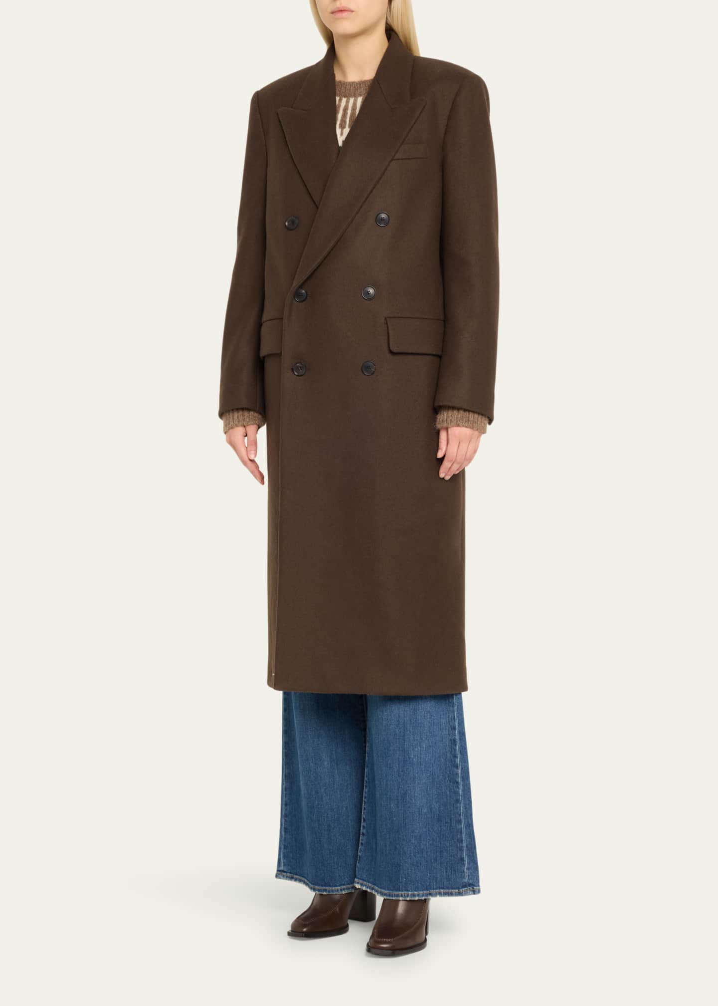 Nili Lotan Edmont Double-Breasted Long Coat Image 4 of 5