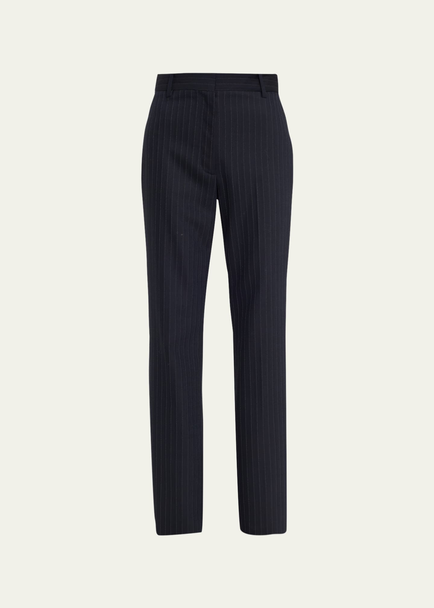Nili Lotan Black Pinstripe 100% Virgin Wool Corette Pants Size US