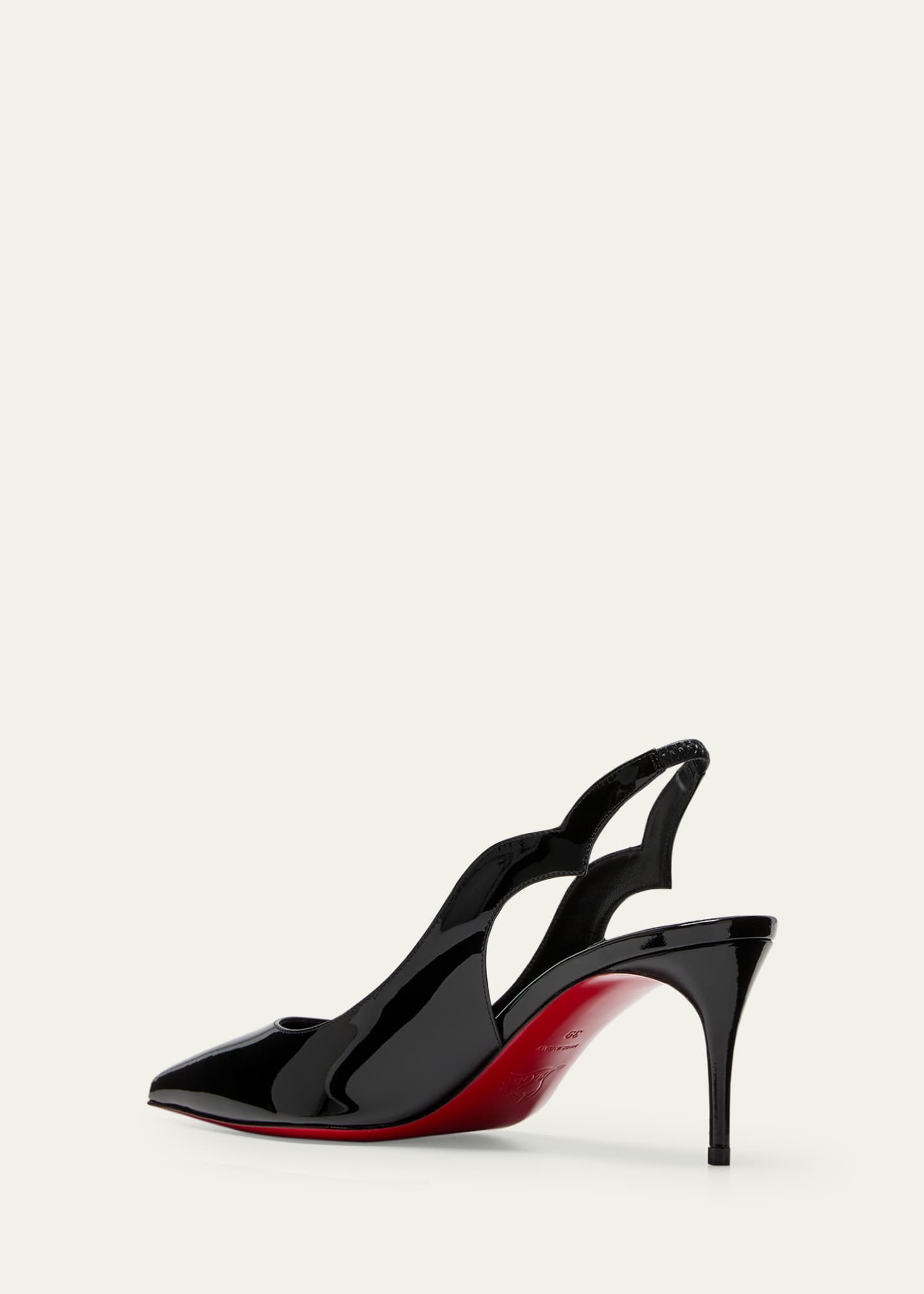 Christian Louboutin Hot Chick Patent Red Sole Slingback Pumps Image 4 of 5