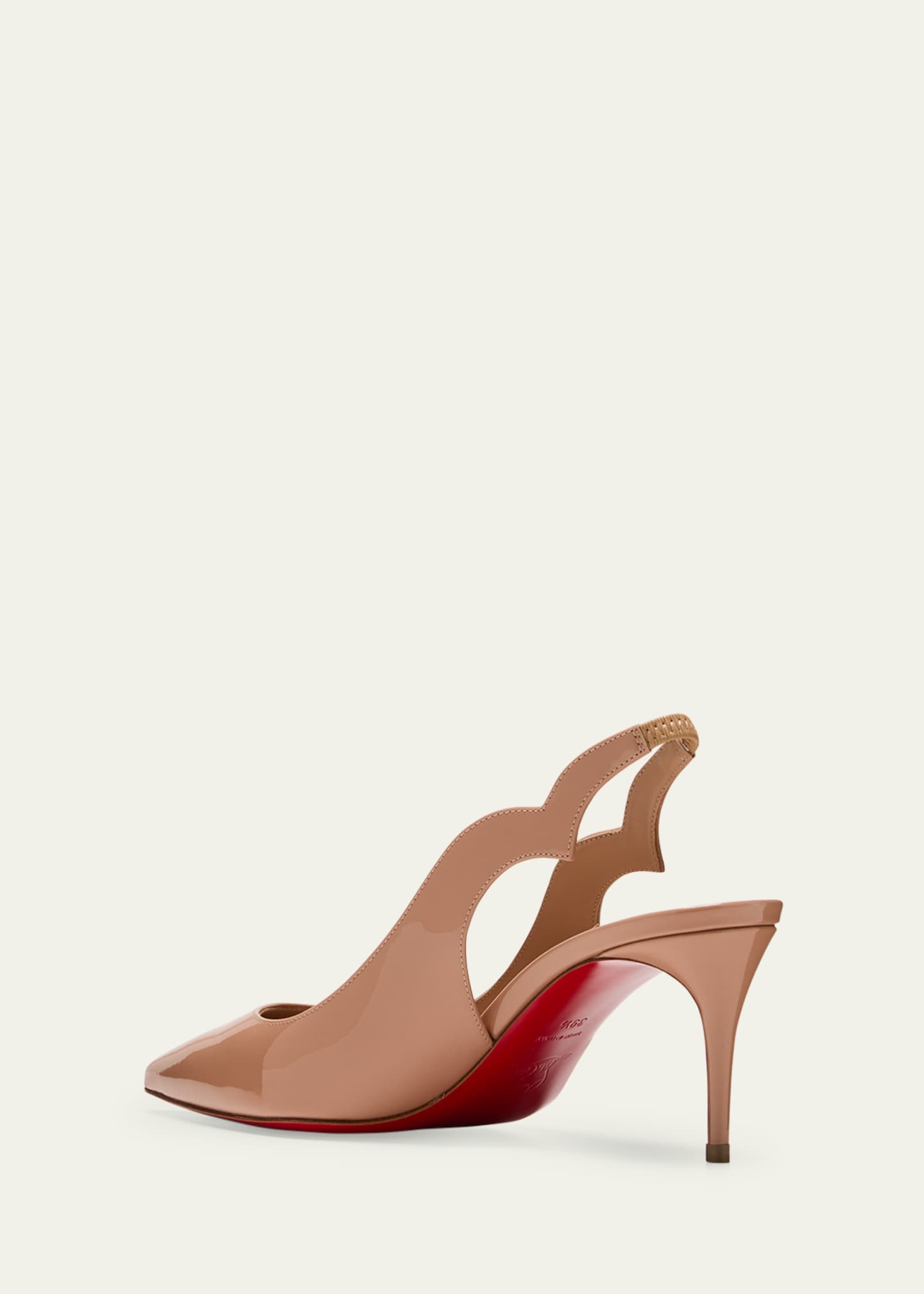 Christian Louboutin Hot Chick Patent Red Sole Slingback Pumps Image 4 of 5