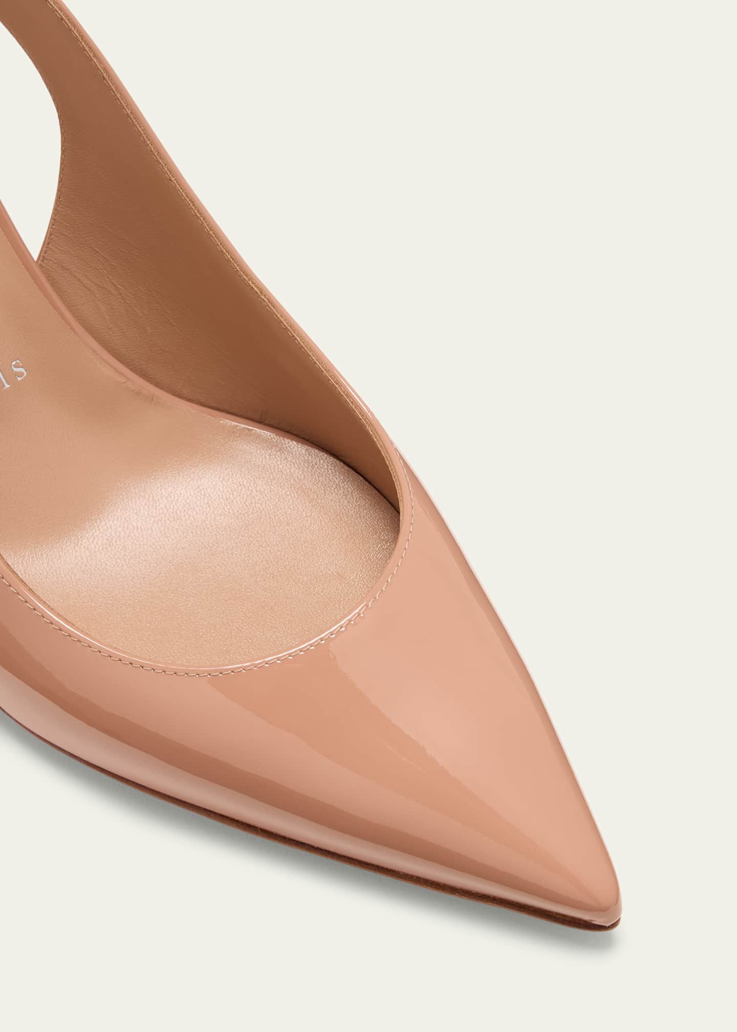 Christian Louboutin Hot Chick Patent Red Sole Slingback Pumps Image 5 of 5