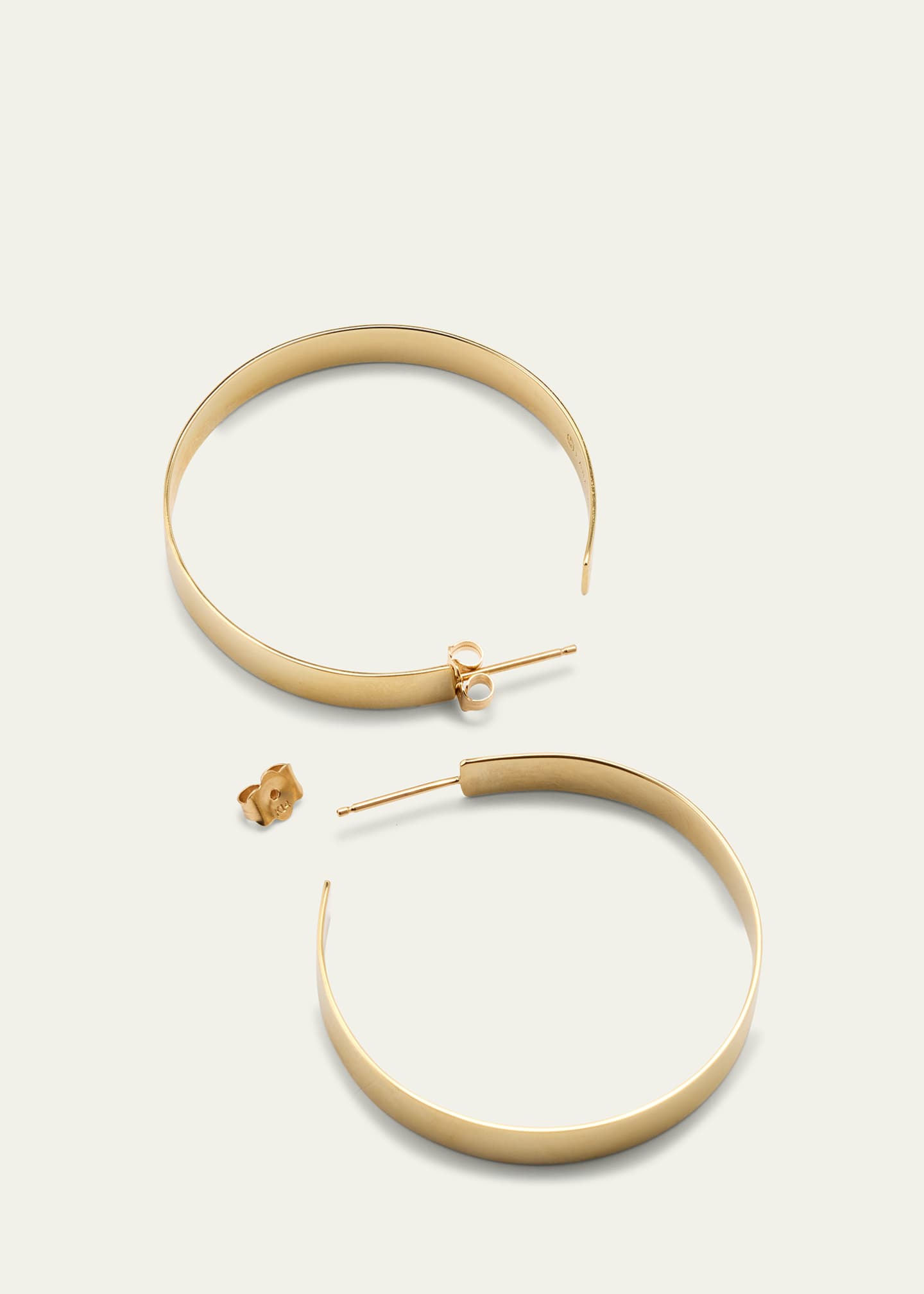 Lana 14K Yellow Gold 35mm Flat Vanity Hoop Earrings Image 4 of 4