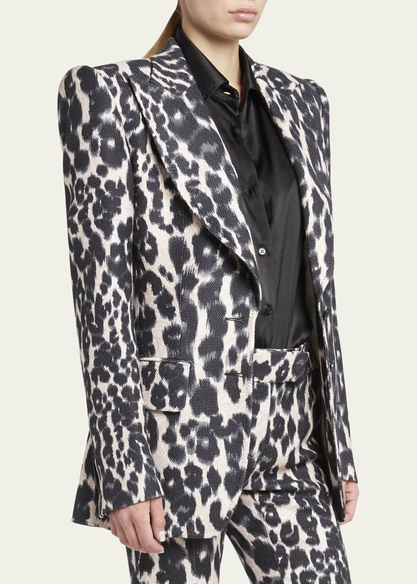 TOM FORD Leopard Print Sculpted Blazer Jacket Bergdorf Goodman