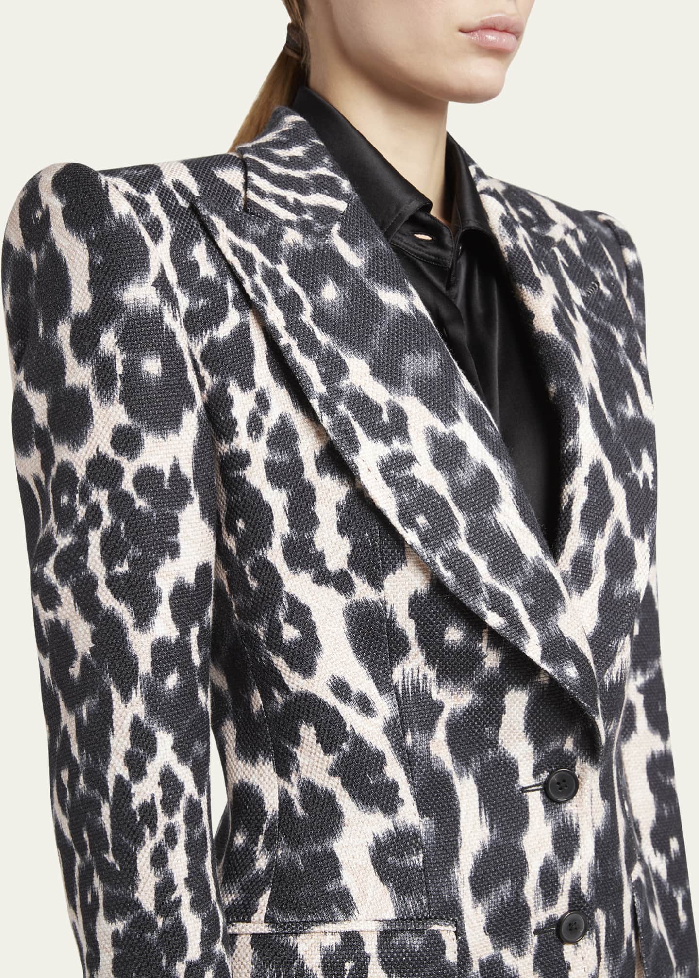 TOM FORD Leopard Print Sculpted Blazer Jacket