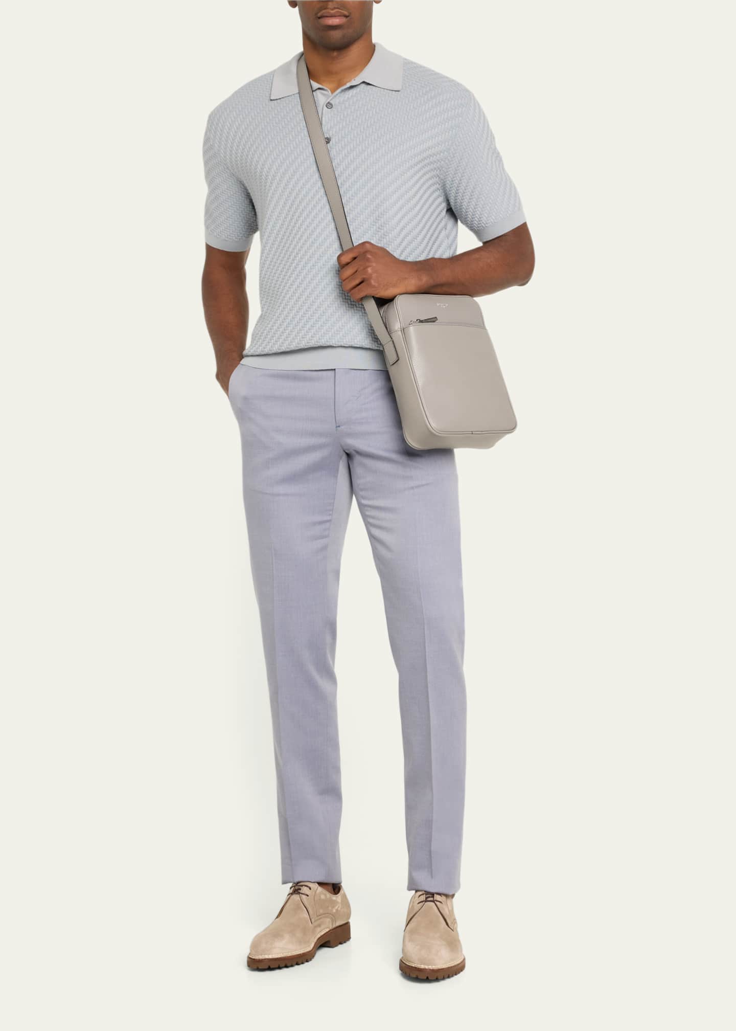 Serapian Men's Cachemire Leather Crossbody Bag Image 5 of 5