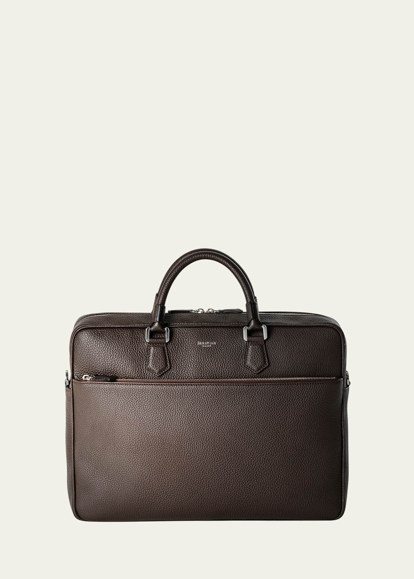 Serapian Men's Slim Briefcase in Cachemire Leather Image 1 of 5