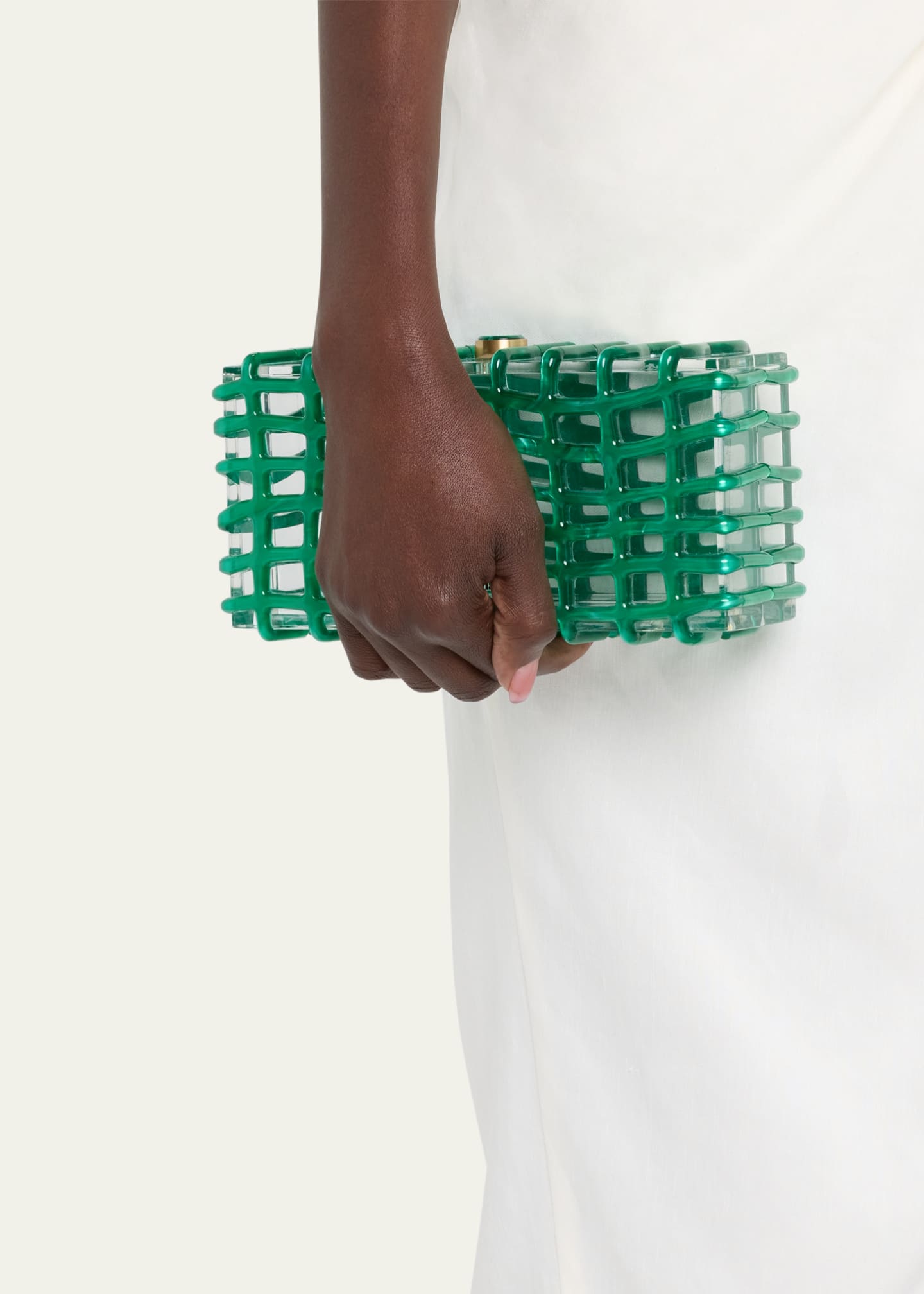 Cult Gaia Rina Caged Clear Clutch Bag