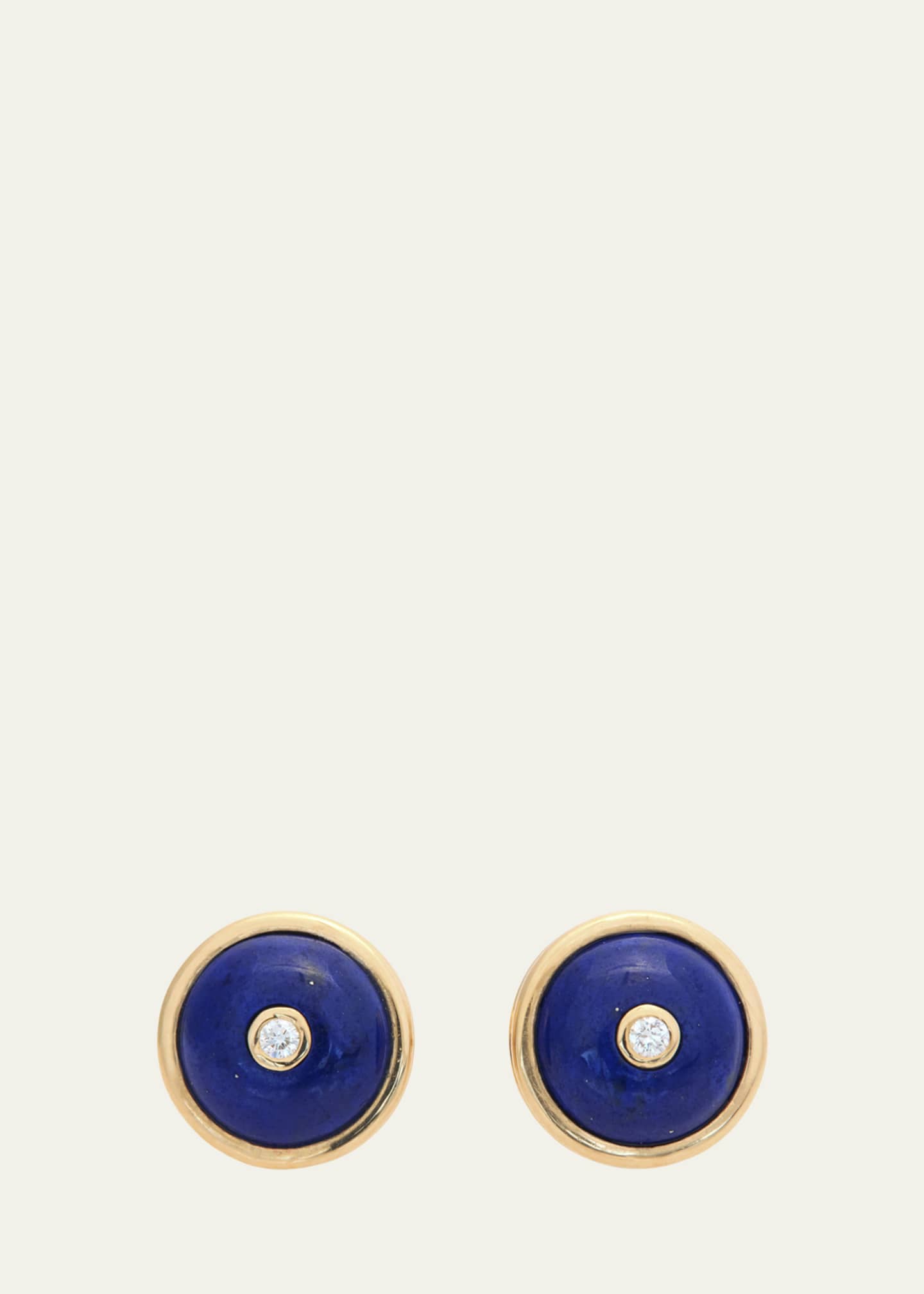 Sherman Field, 1967 18K Yellow Gold Triple Tassel Emerald Rondelle Earrings with Lapis Lazuli and Diamond Studs Image 3 of 3