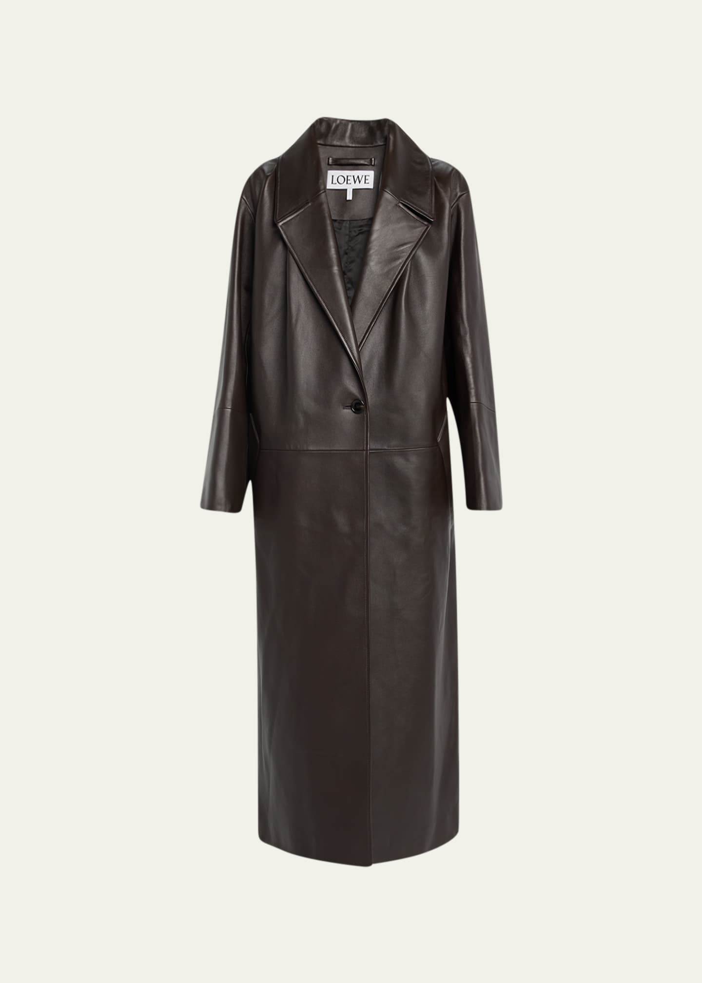 Loewe Long Leather Tailored Coat - Bergdorf Goodman