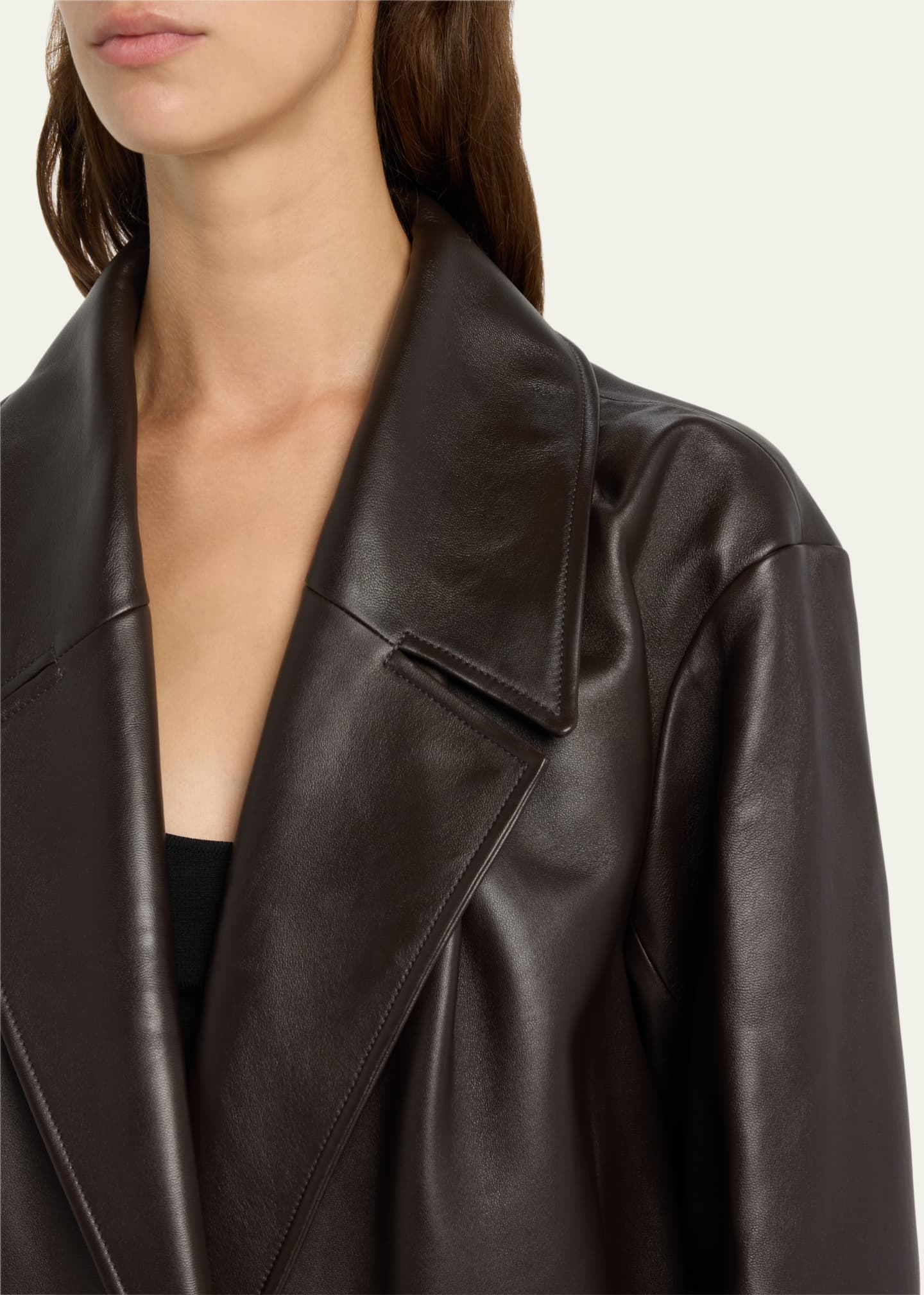 Leather tailored jacket discount