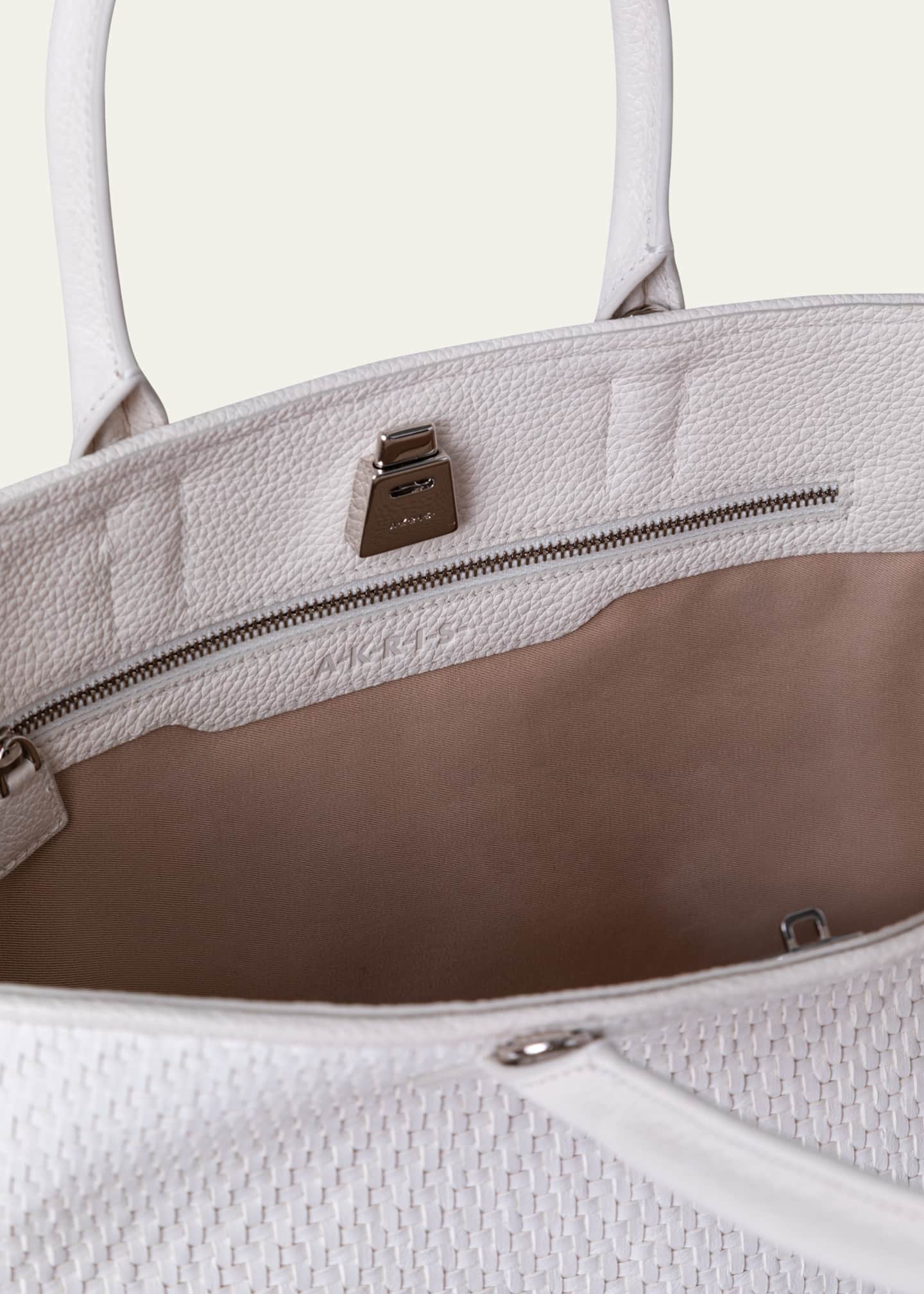 Akris Ai Little Braided Leather Top-Handle Bag Image 3 of 4